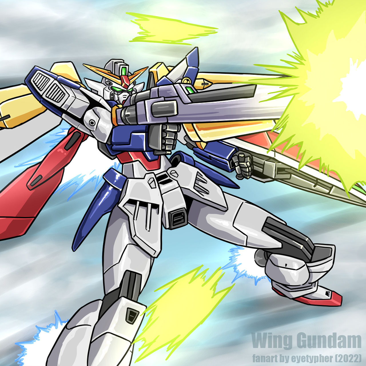 Wing Gundam Mobile Suit Gundam Wing Anime Mechs Gundam Super Robot Wars Artwork Digital Art Fan Art 1280x1280