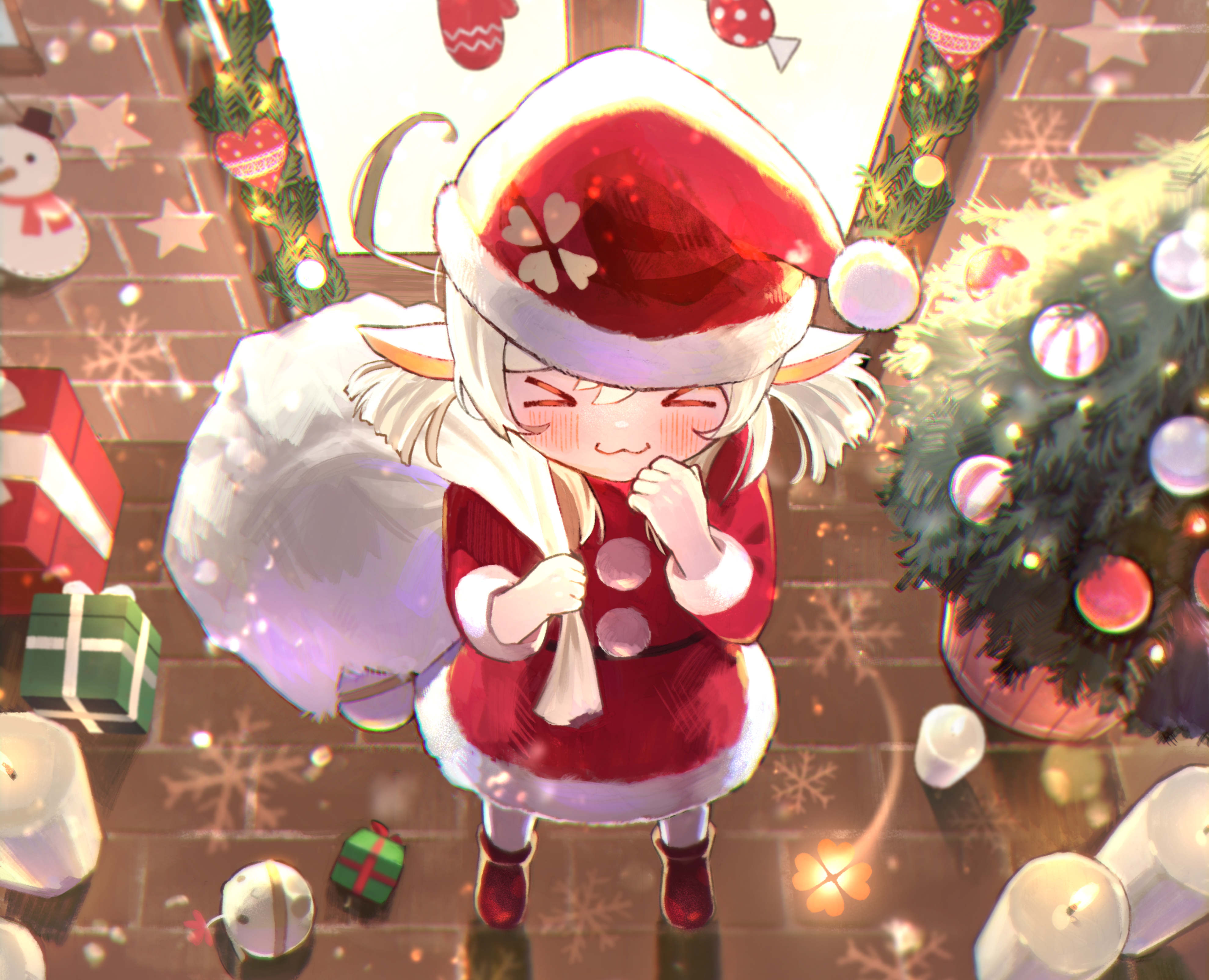 Genshin Impact Klee Genshin Impact Christmas Christmas Tree Presents Santa Costume Christmas Ornamen 3958x3208