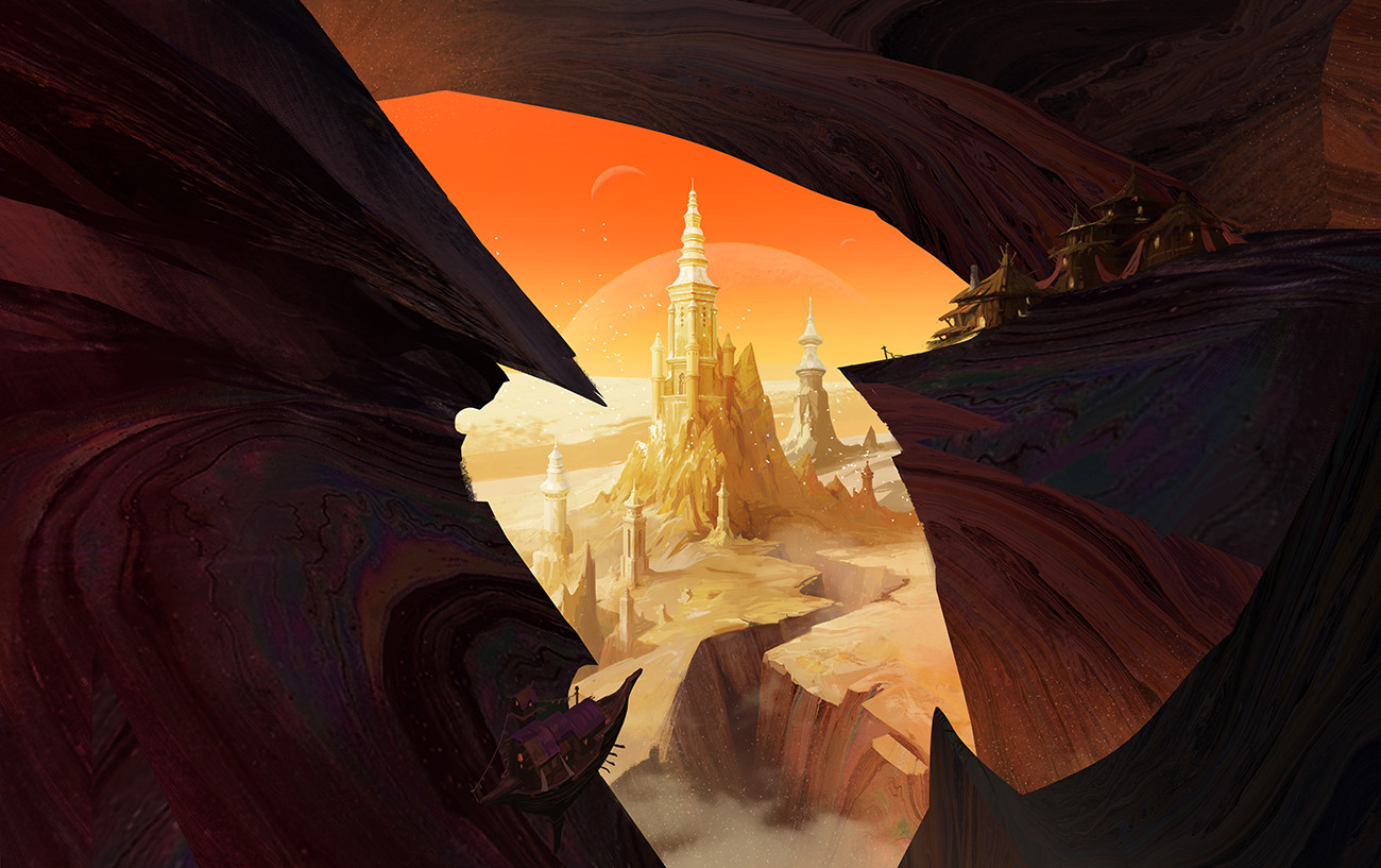 Avant Choi Digital Art Fantasy Art Fantasy Architecture Fantasy City Alien World Desert Castle 1300x817