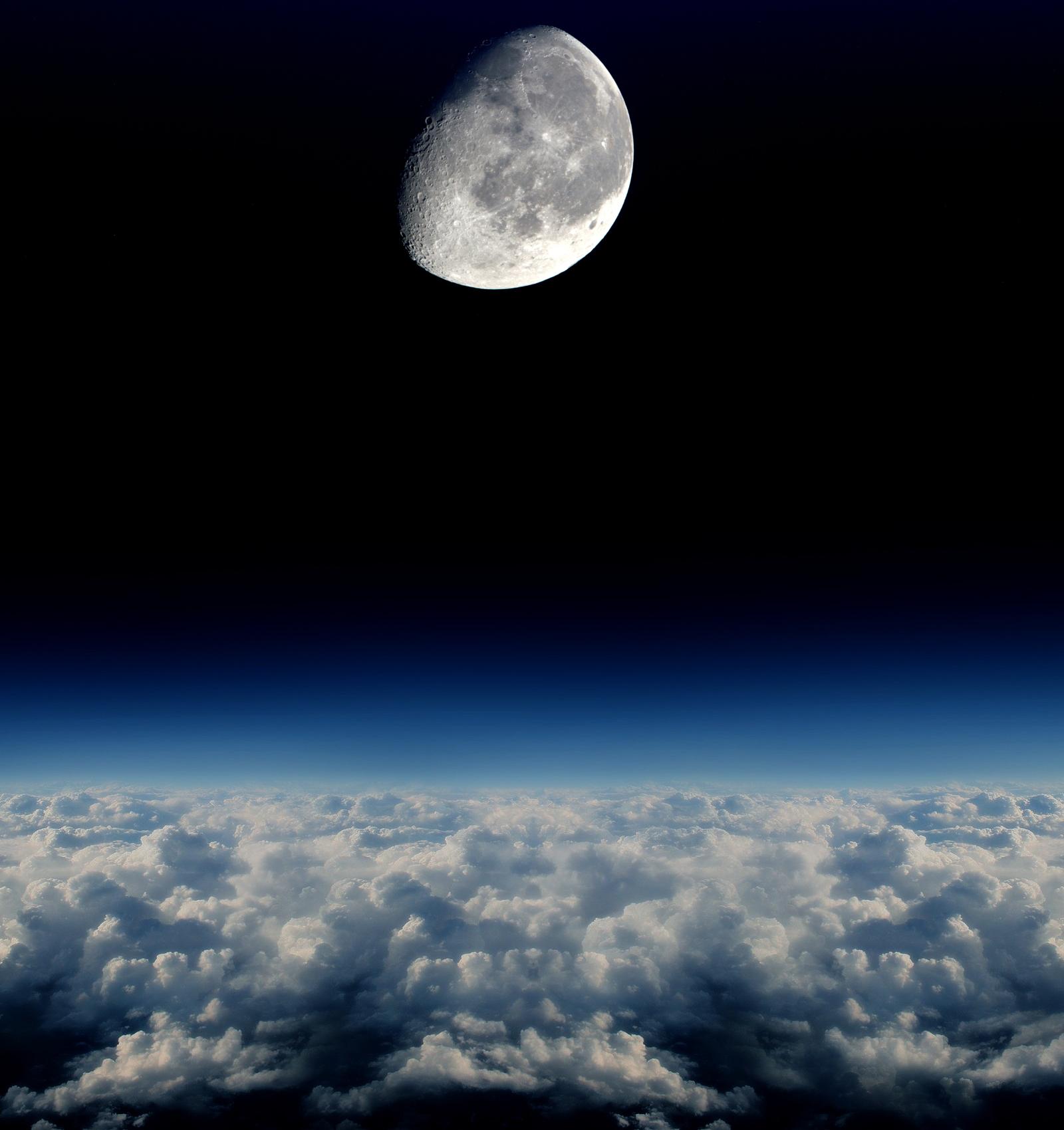 Space Moon Atmosphere Clouds 1600x1700