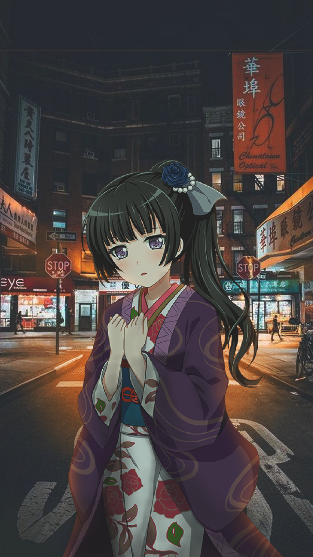 BanG Dream Shirokane Rinko Purple Eyes Anime Girls City 1080x1920