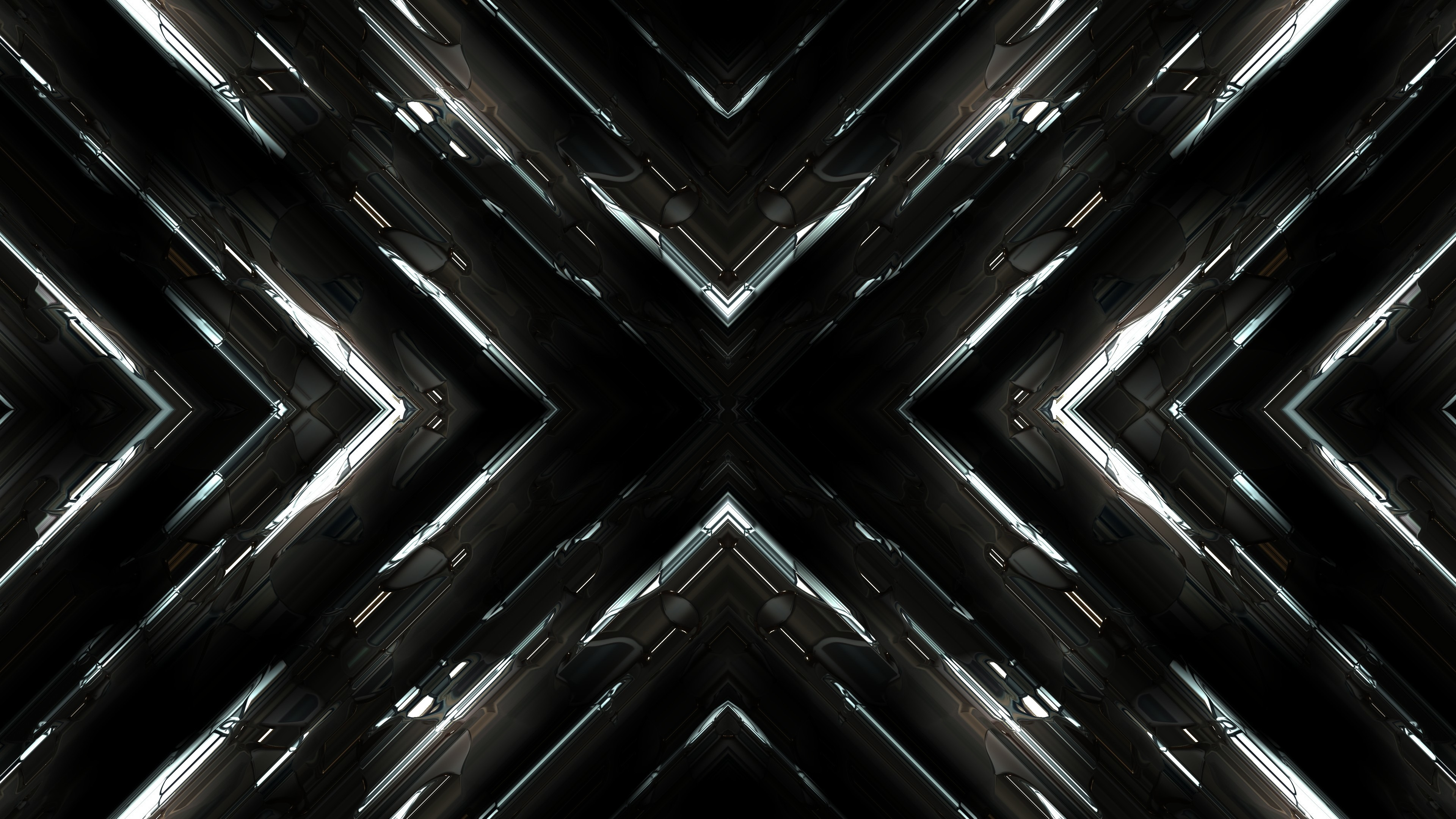 Abstract Metal Fractal Symmetry 3840x2160