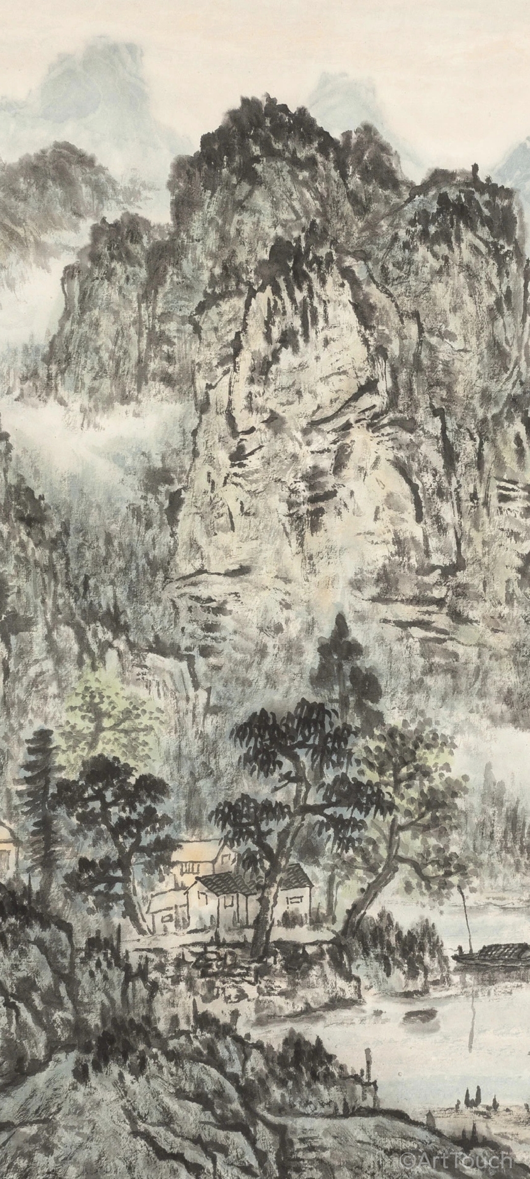 Chinese Traditional Paintings Mountains Trees Chinese Brush Painting 1080x2400