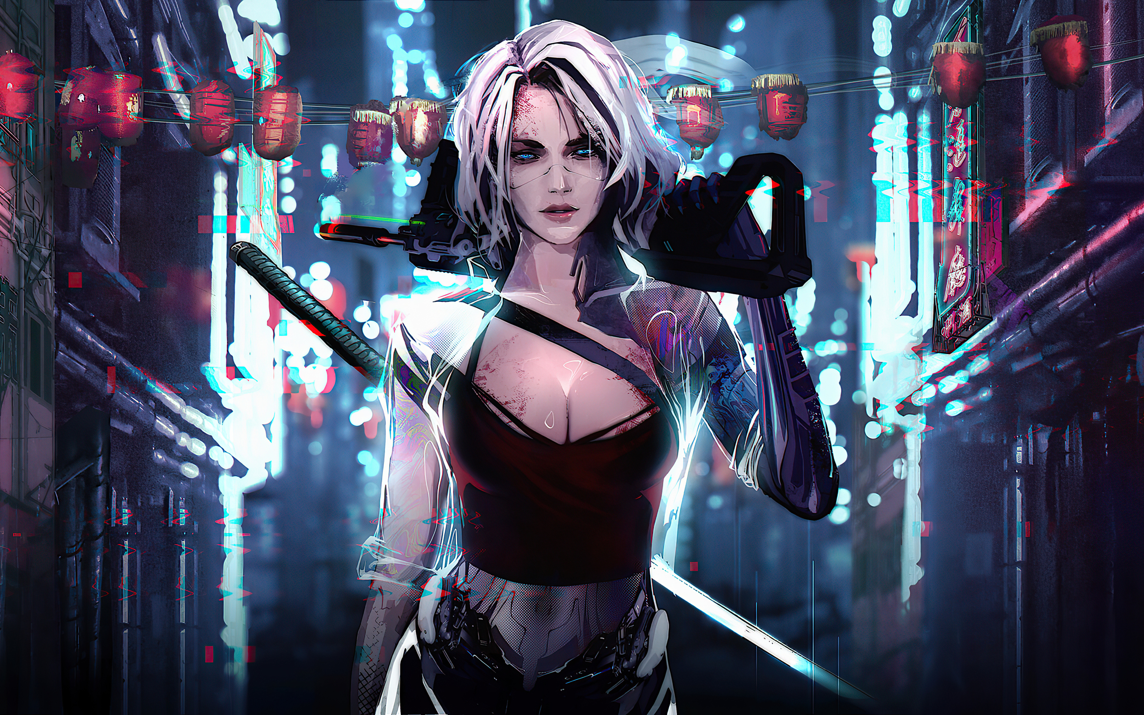 Cyberpunk Cyborg Women Artwork Rashed AlAkroka 3840x2400