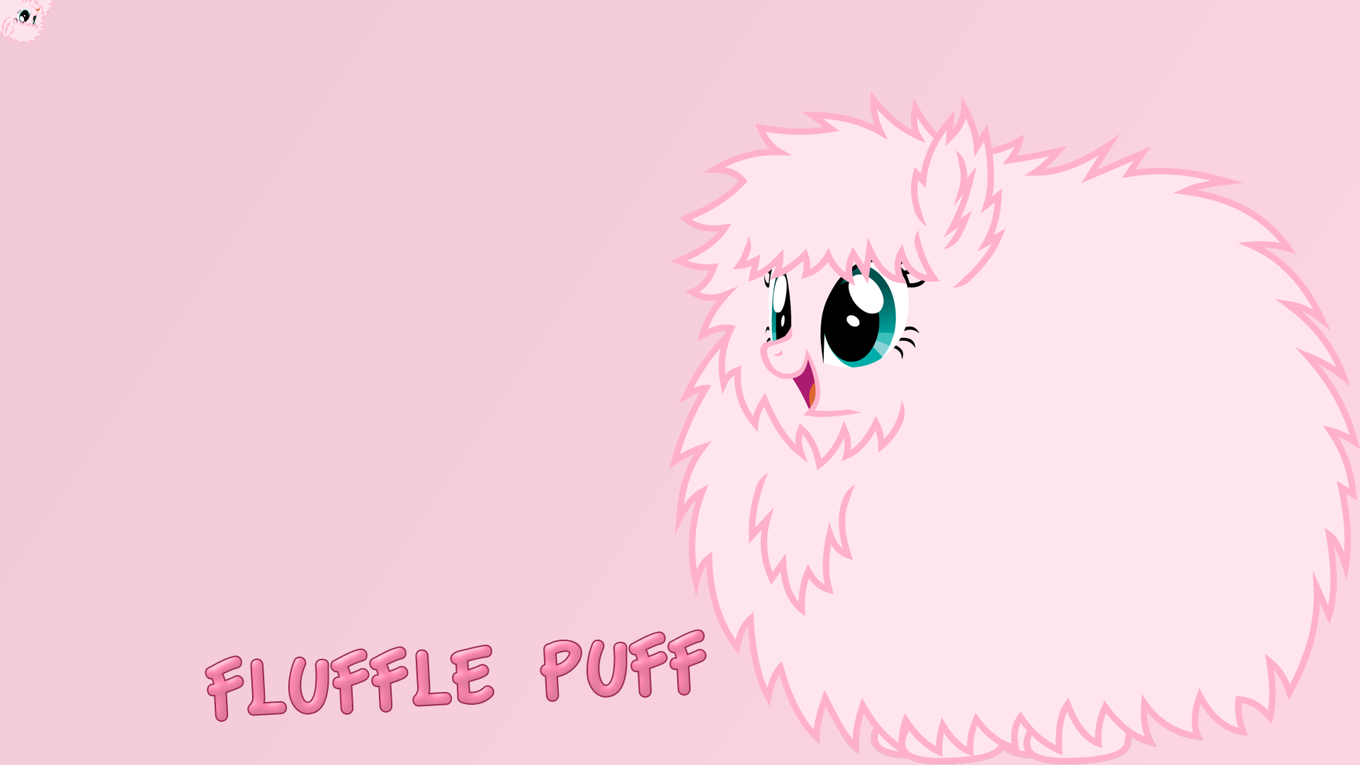 My Little Pony Fluffle Puff Pink Background Artwork Typography 1920x1080