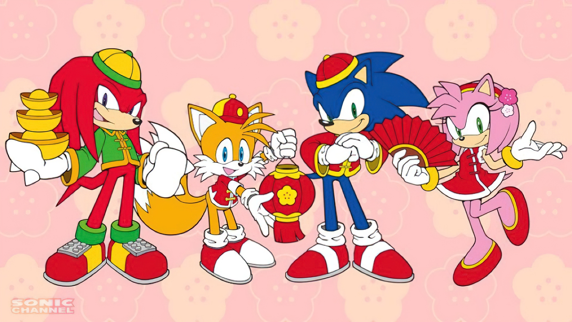 Sonic Tails Character Knuckles Sonic The Hedgehog Spring Festival Video Game Art Sega New Year 1920x1080