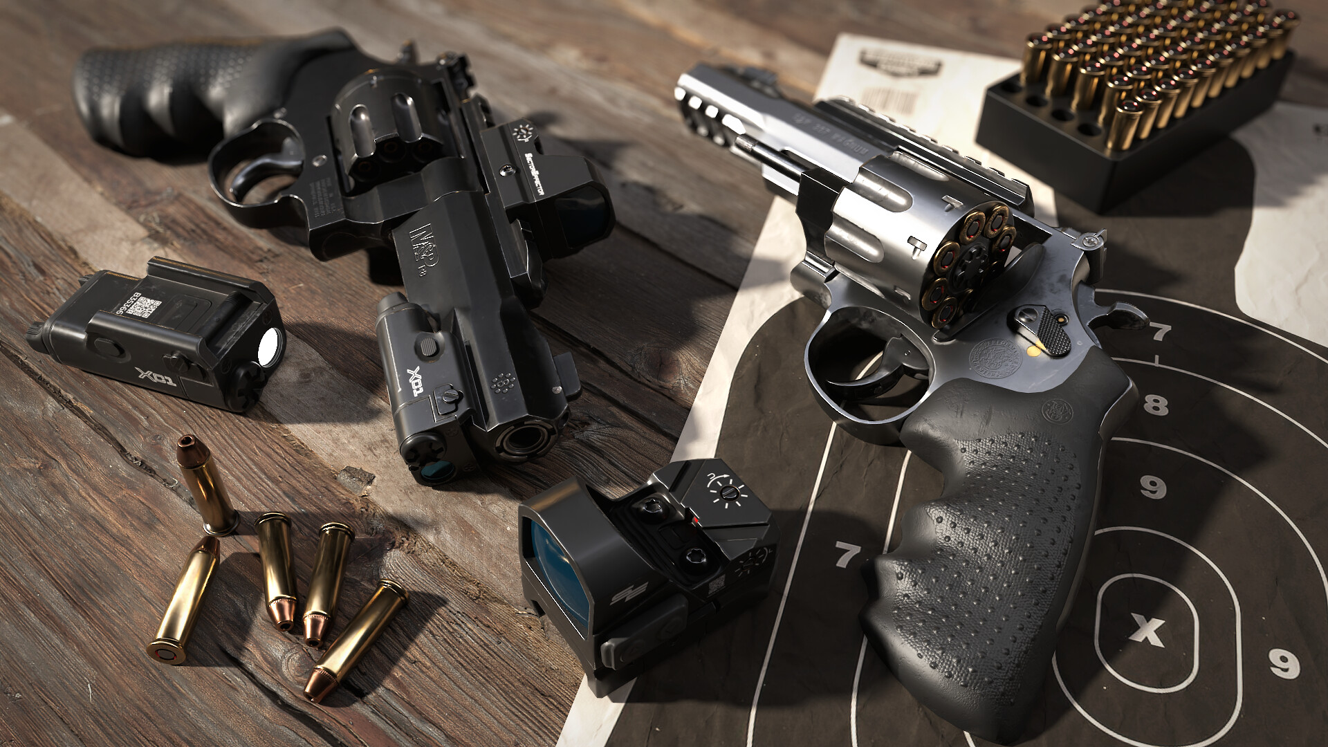 Targets Bullet CGi Mo D Artist Gun Revolver ArtStation Ammunition 1920x1080