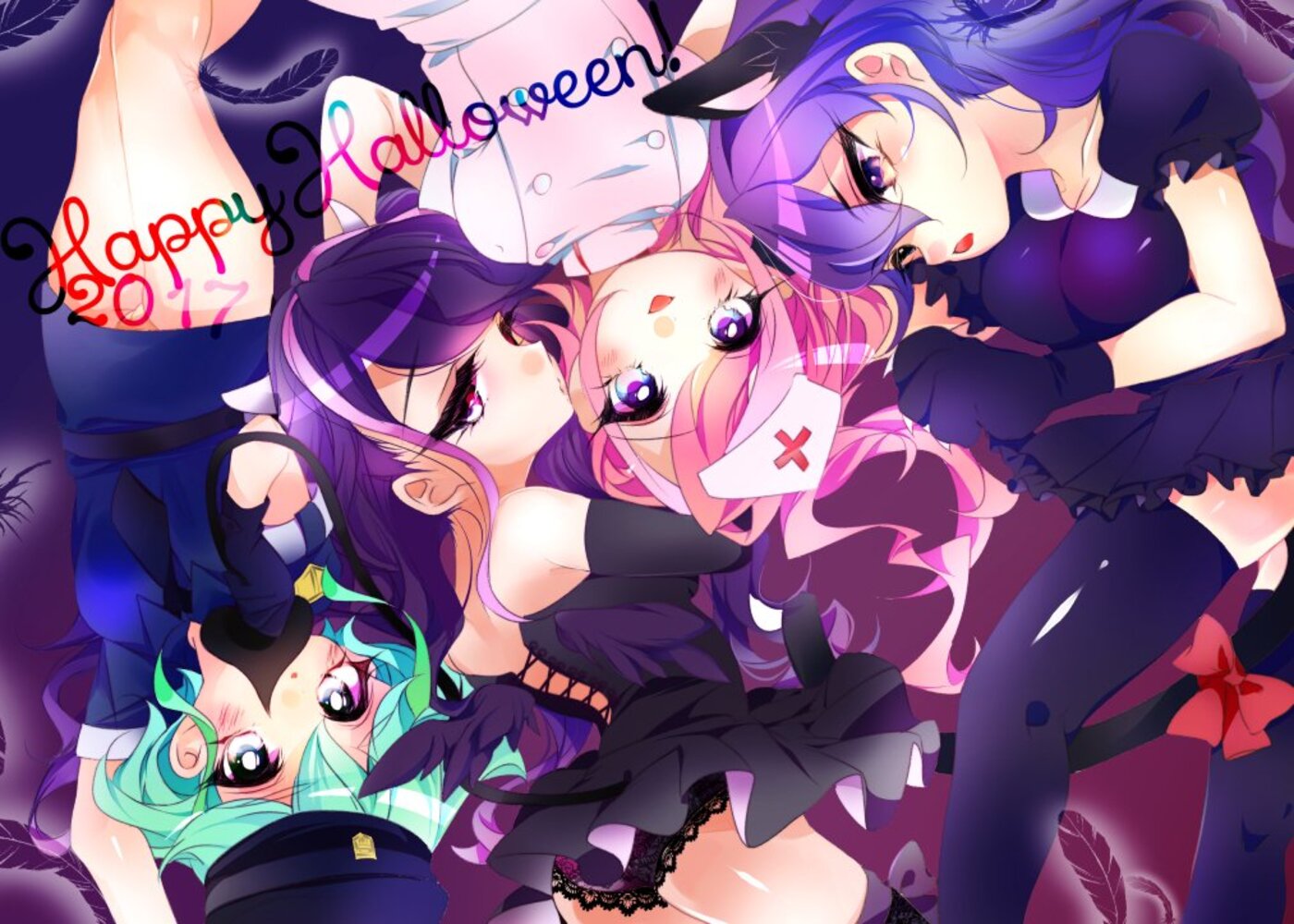Halloween Anime Anime Girls Digital Art Artwork Fan Art Yu Gi Oh ARC V Yu Gi Oh Kurosaki Ruri Long H 1400x1000