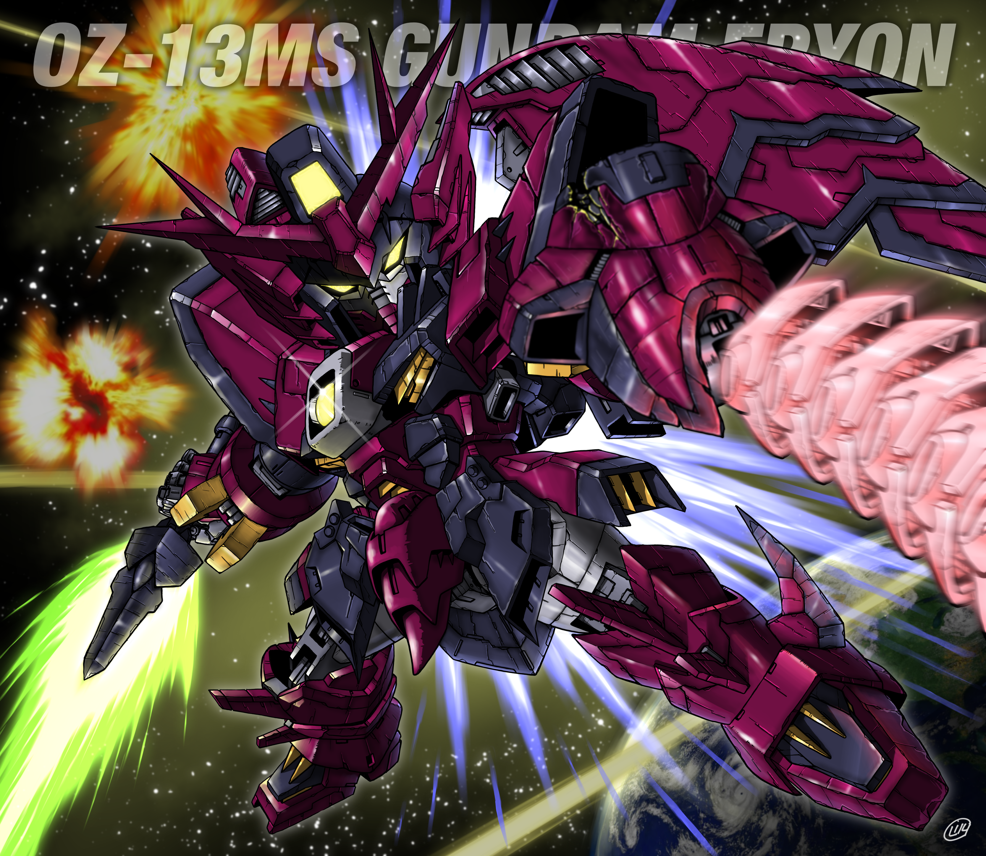 Anime Mech Gundam Gundam Epyon Mobile Suit Gundam Wing Super Robot Wars Artwork Digital Art Fan Art 3334x2894