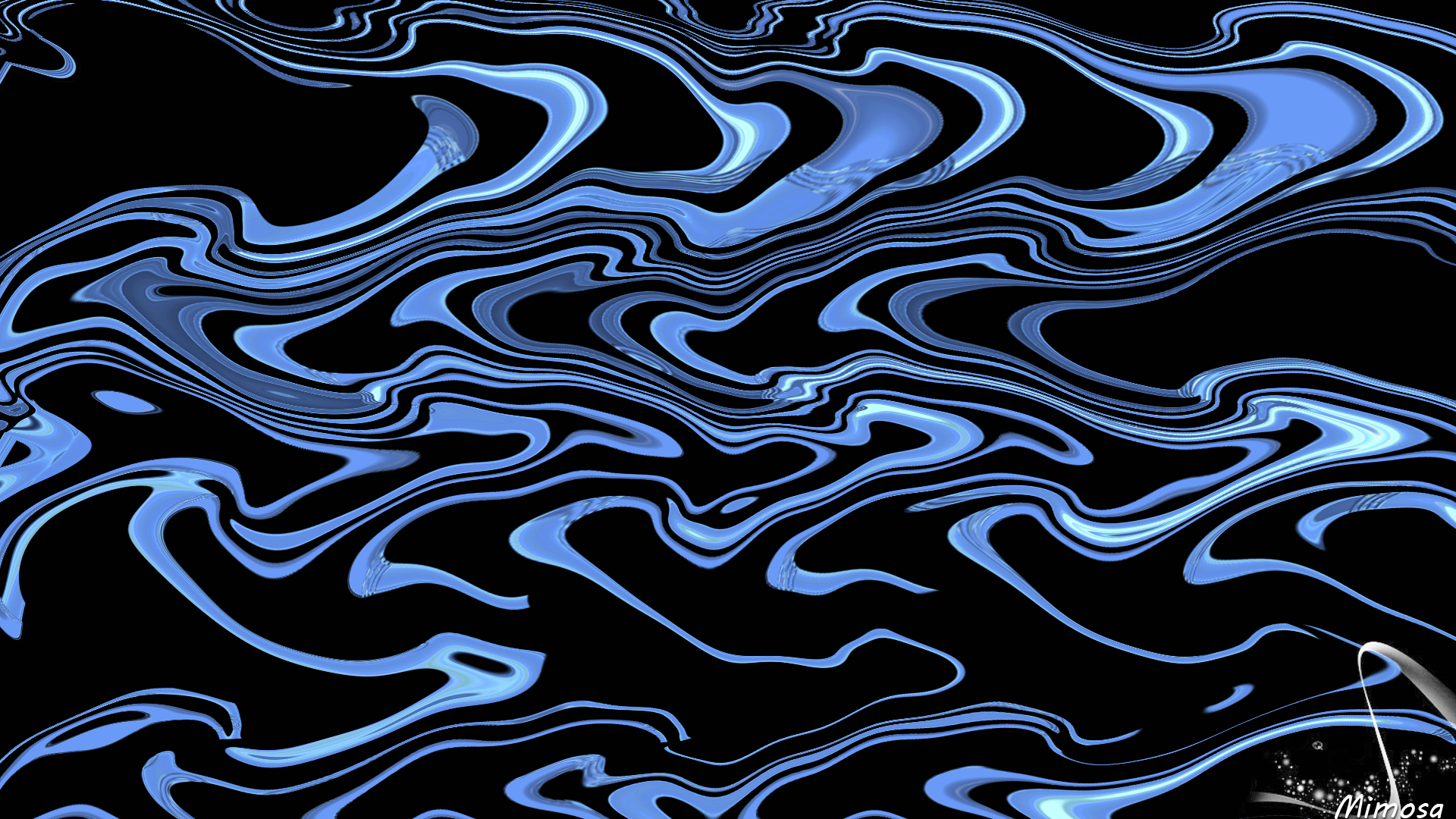 Artistic Blue Digital Art Wave 1920x1080