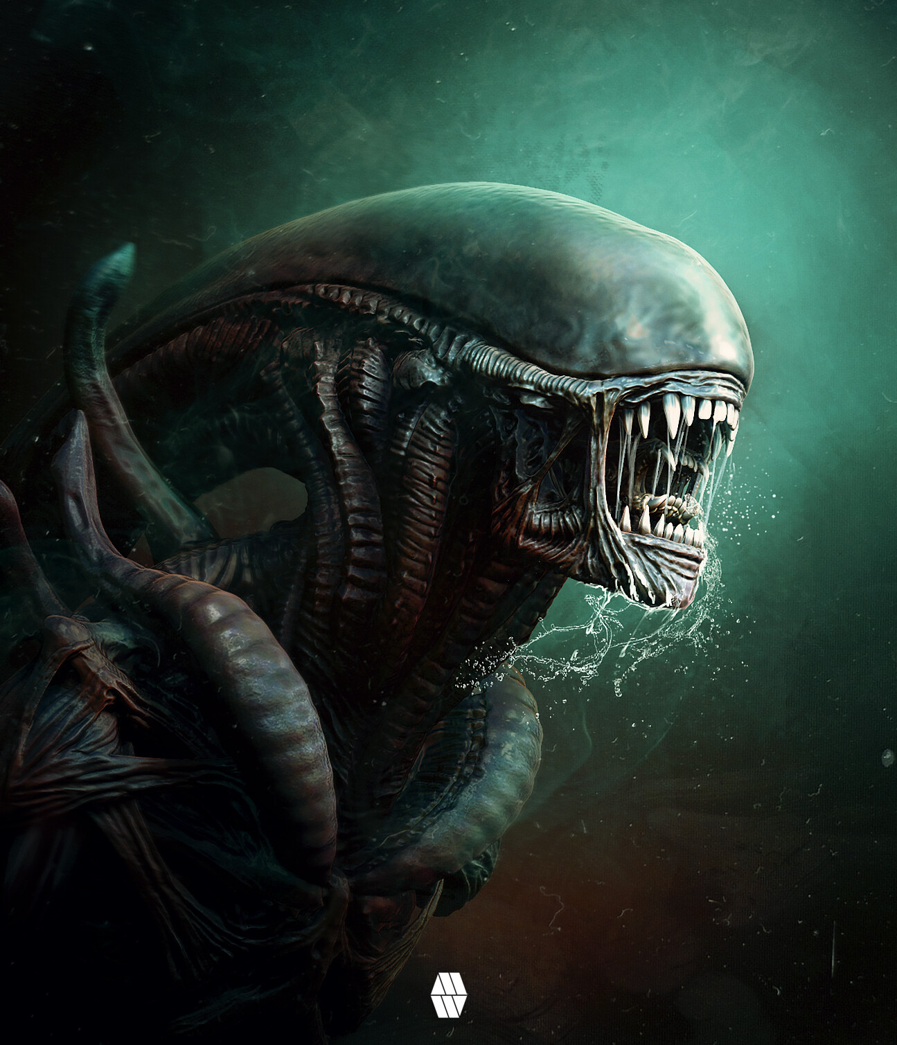 Marcus Whinney Artwork Creature Science Fiction Horror Xenomorph 1295x1509
