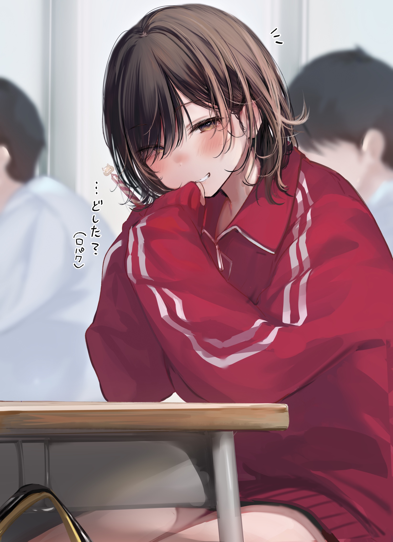 School Sister Fantasy Girl Anime Girls Blushing Classroom 1647x2273
