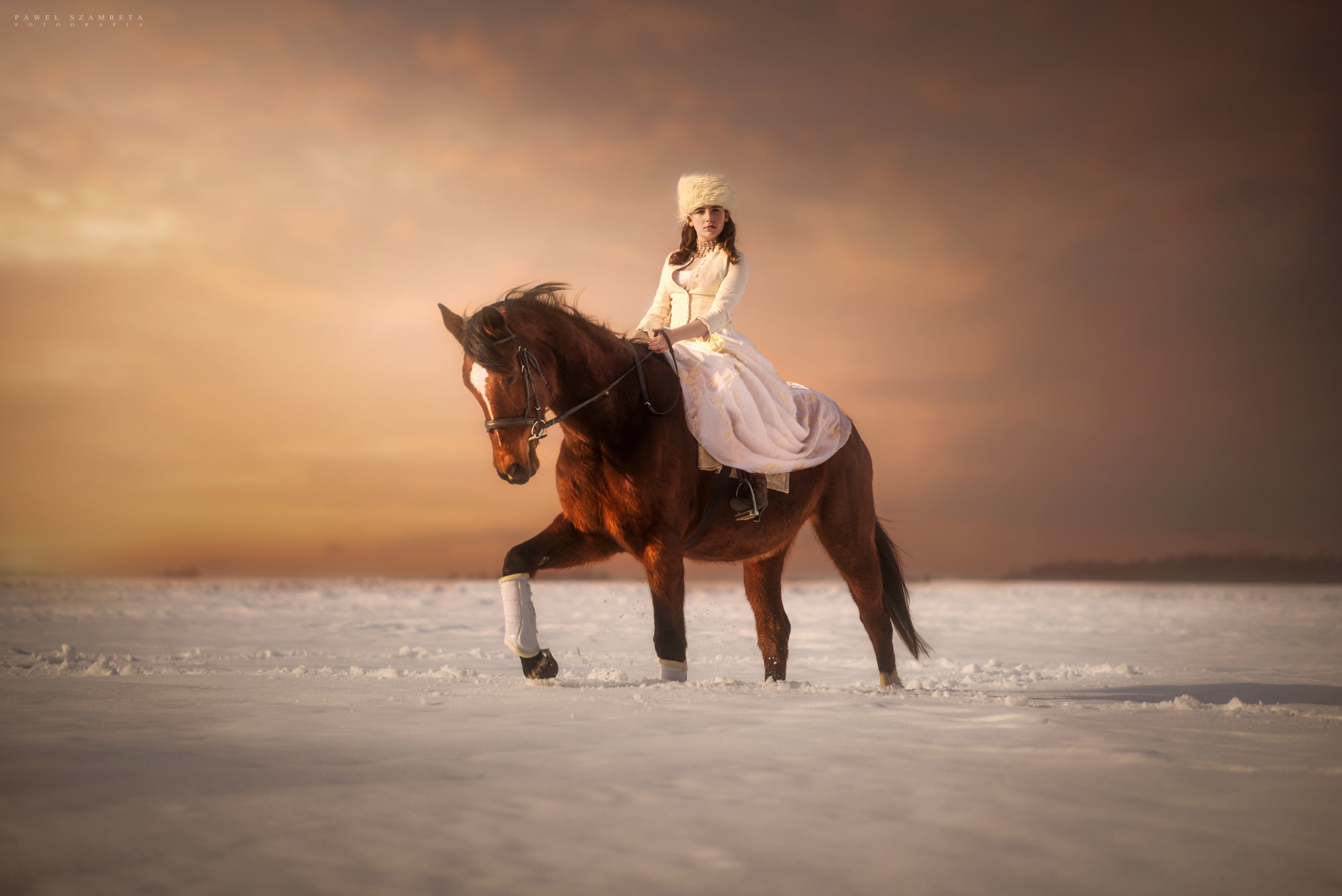 Woman Girl Horse Depth Of Field Coat Hat 2048x1367