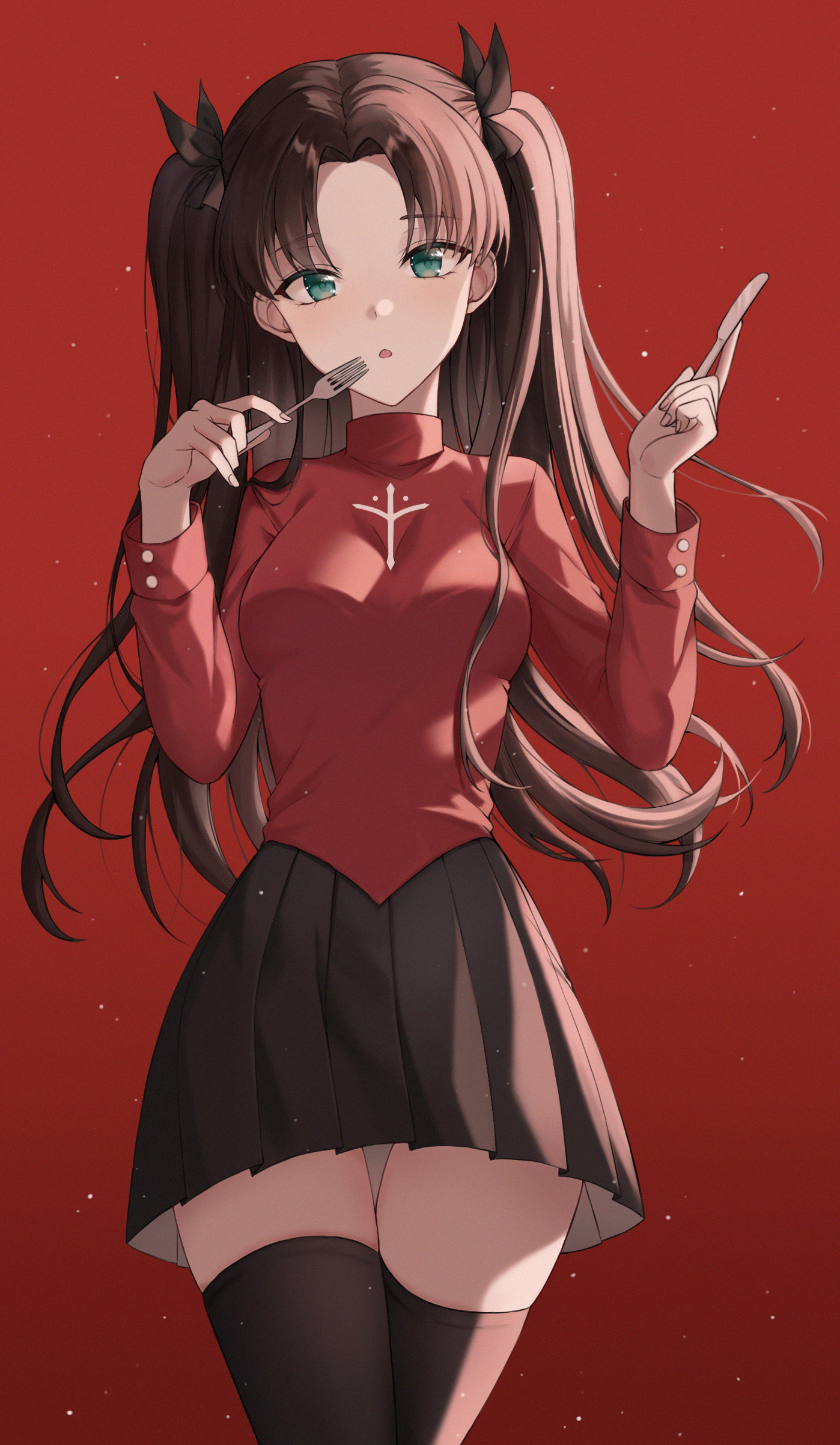 Anime Anime Girls Fate Series Fate Stay Night Fate Stay Night Unlimited Blade Works Tohsaka Rin Long 1398x2404