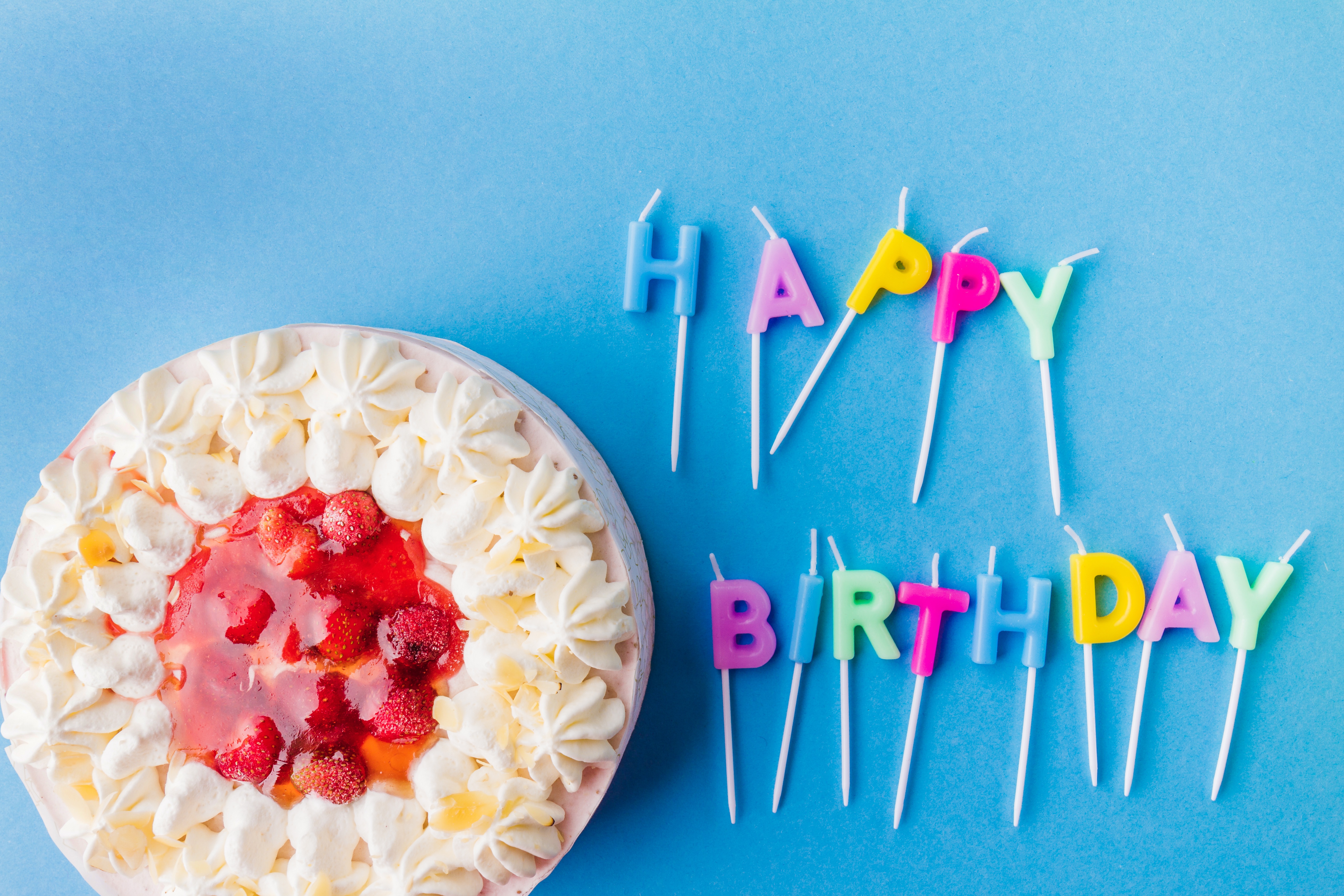Birthday Cake Candle Pastry 5184x3456