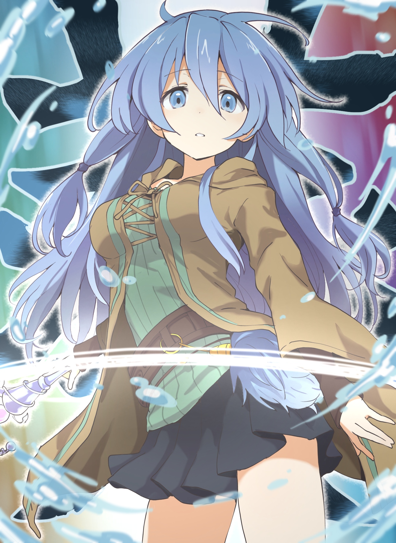 Anime Anime Girls Trading Card Games Yu Gi Oh Eria The Water Charmer Long Hair Blue Hair Artwork Dig 1340x1840
