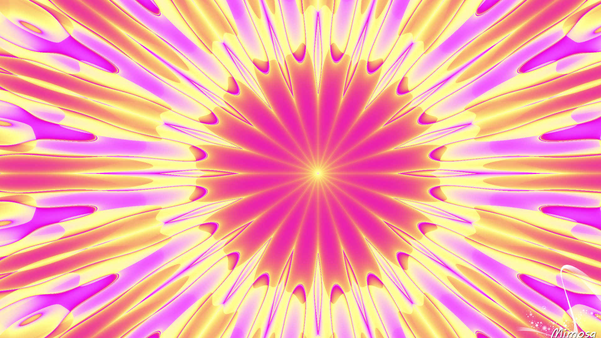 Artistic Colors Digital Art Kaleidoscope Pattern Pink Purple Yellow 1920x1080