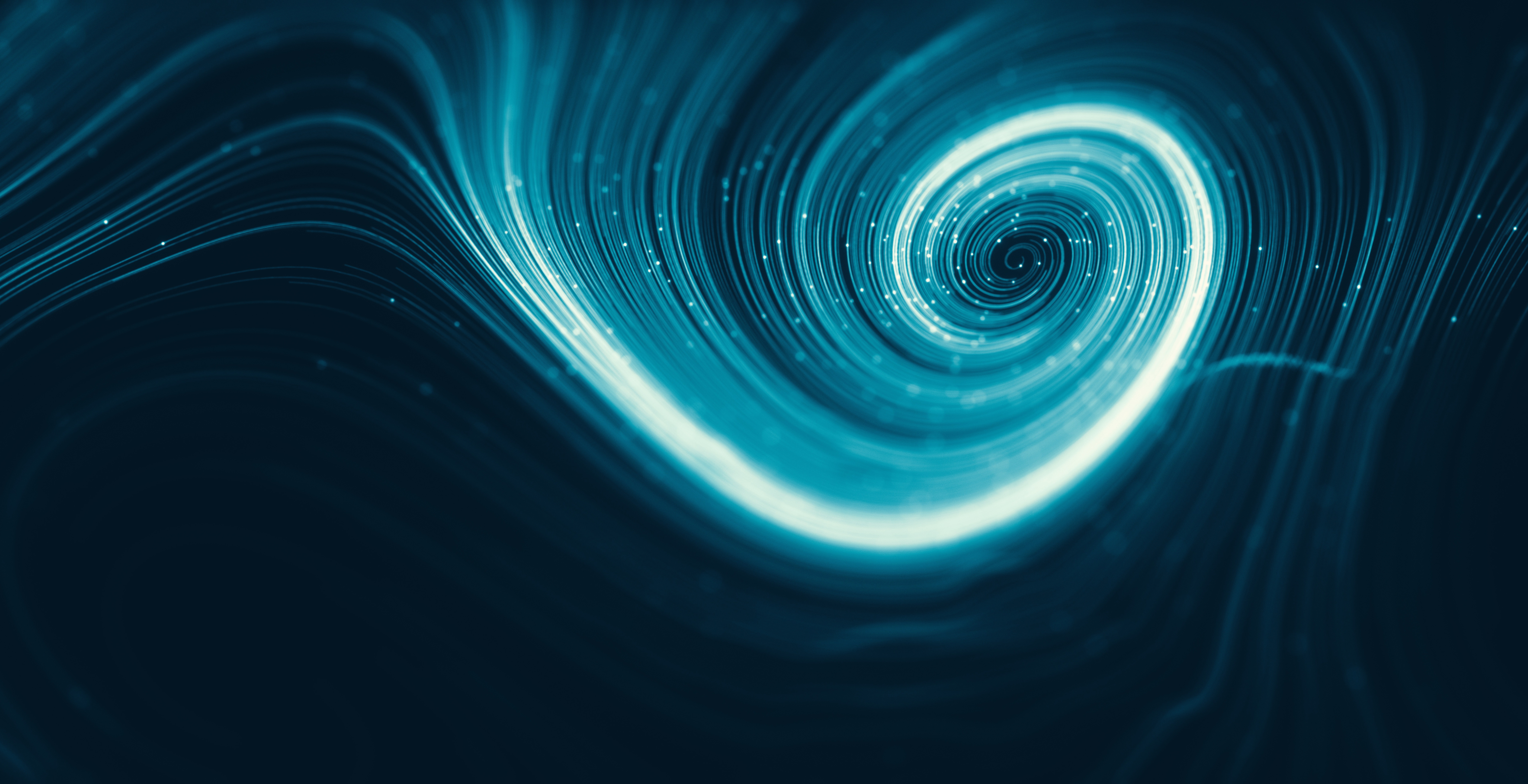 Abstract Waves Vortex Digital Art Artwork Particle Blue Glowing Shiny Twist Neon Liquid Swirls 8415x4320