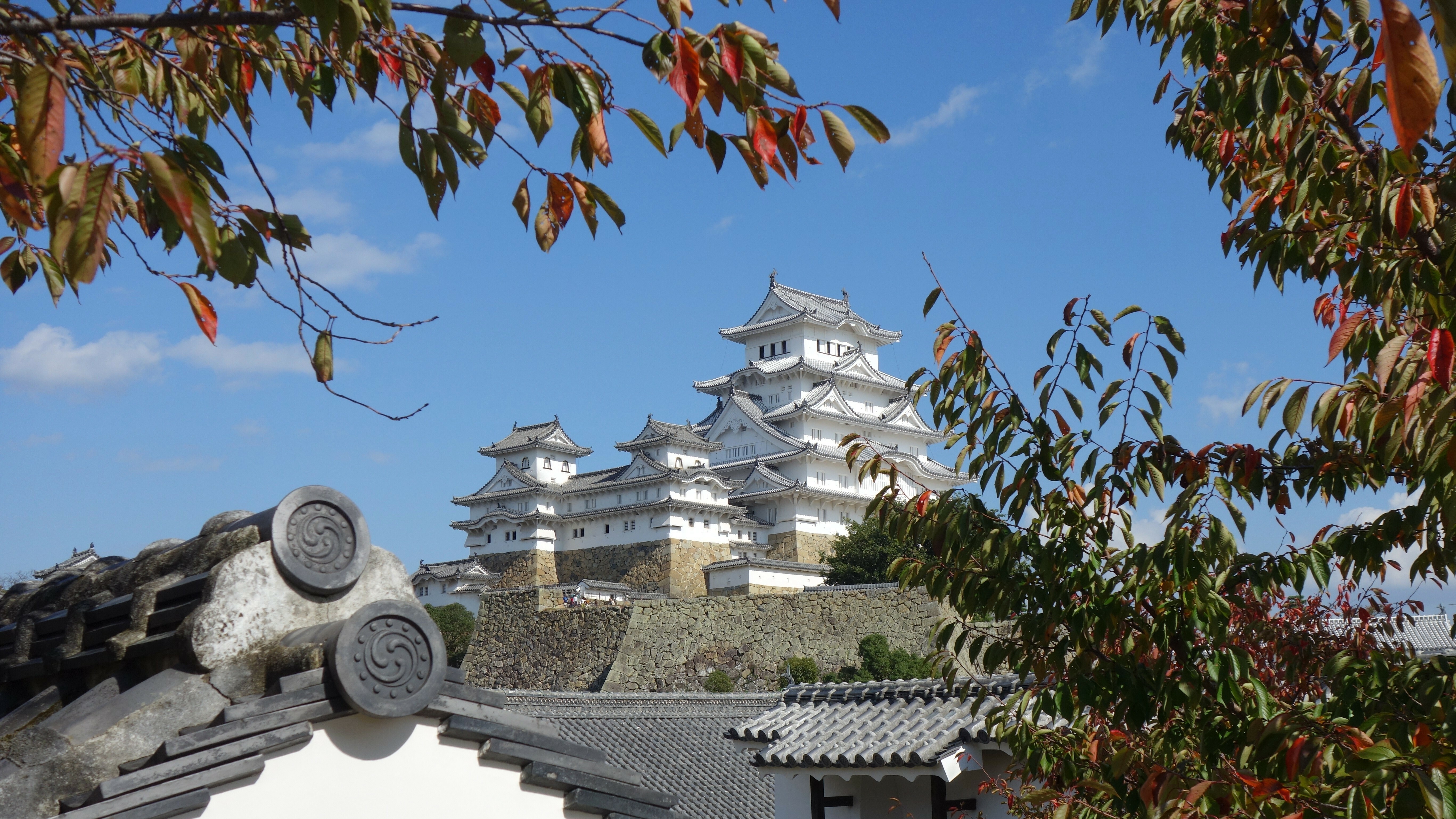 Castle Building Japan Fall Himeji Castle Landscape Architecture 5469x3075