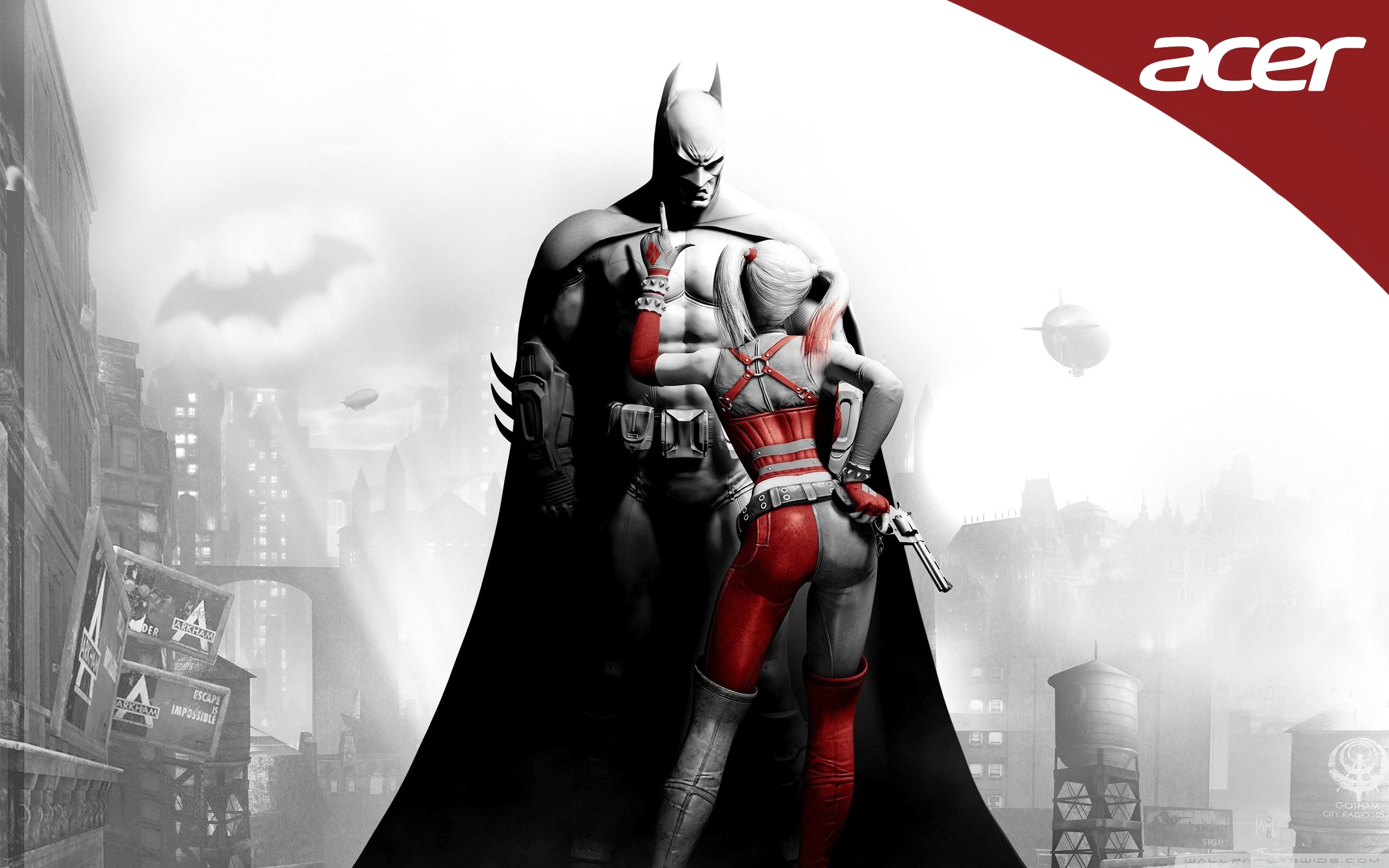 Batman Harley Quinn Batman Arkham City Acer Logo White Background 2560x1600
