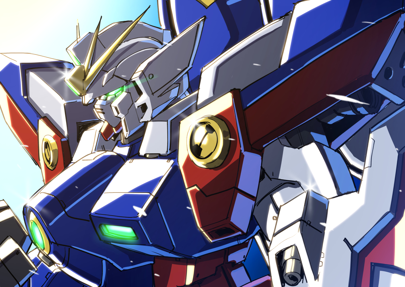 Mobile Suit Gundam Wing Wing Gundam Zero Anime Mechs Super Robot Wars Gundam Artwork Digital Art Fan 1412x1000