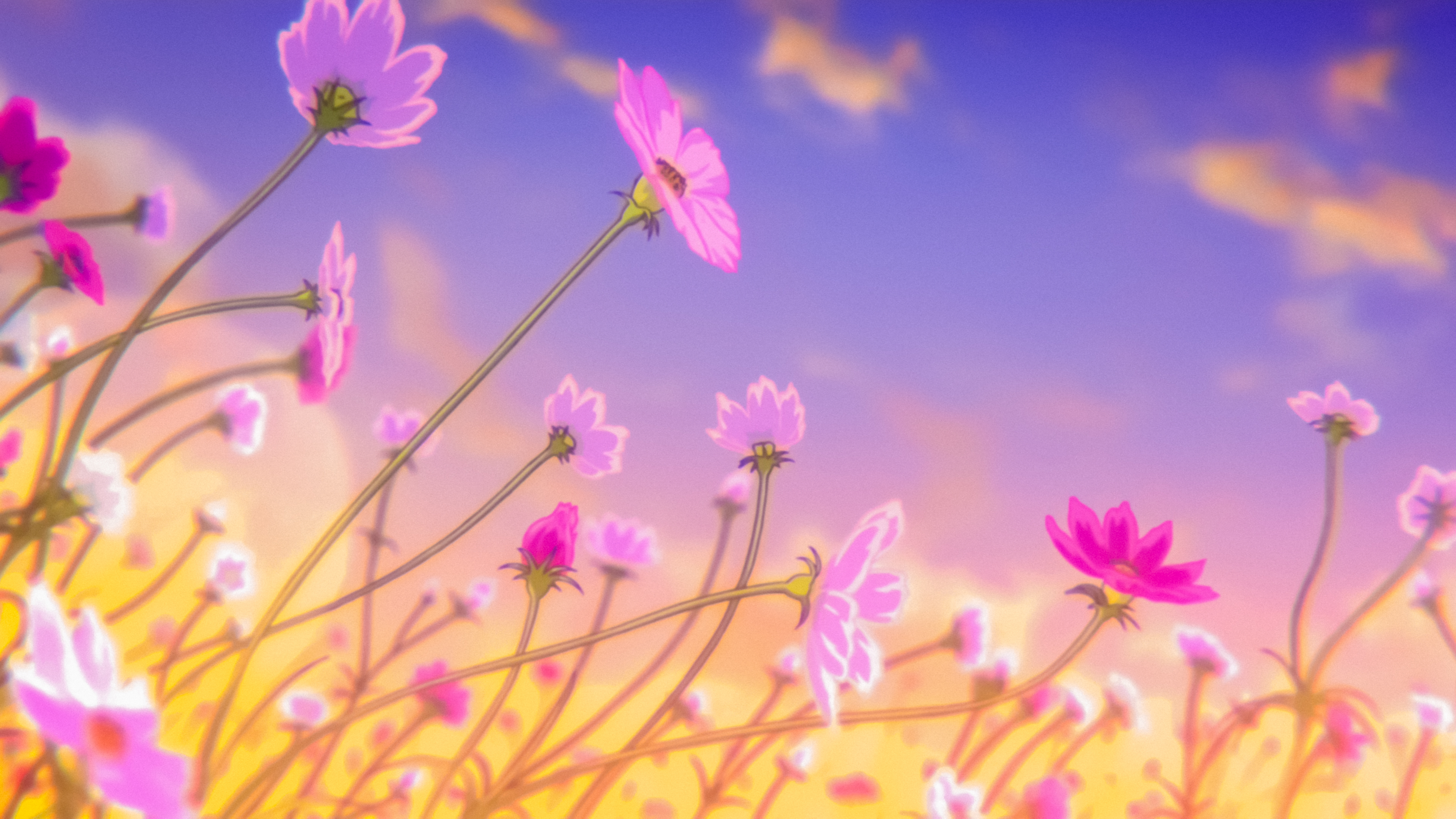 Koe No Katachi Flowers Anime Clouds 3840x2160
