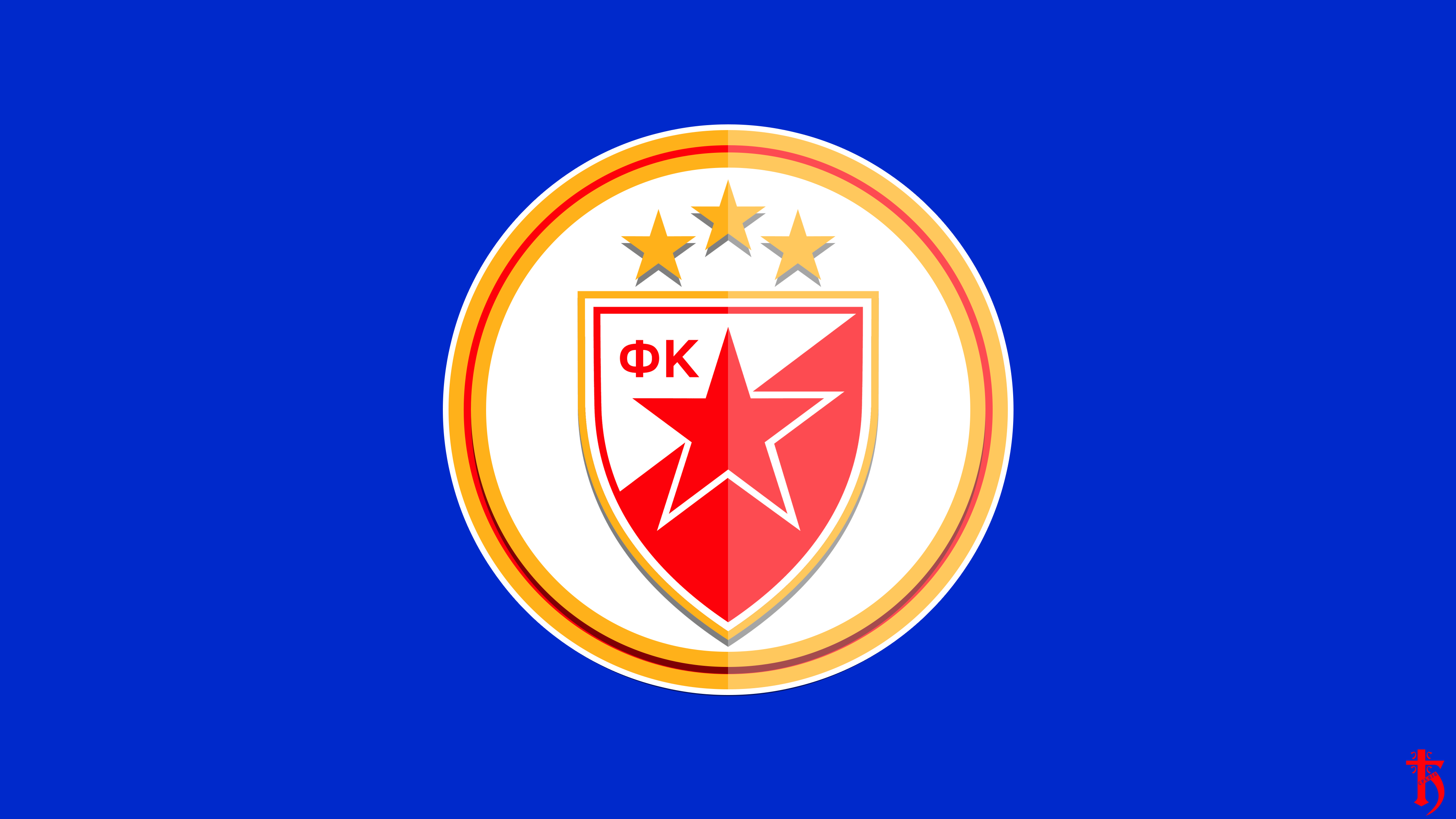 Sport Football Serbia Red Star Logo Crest Crvena Zvezda Soccer Clubs 3840x2160