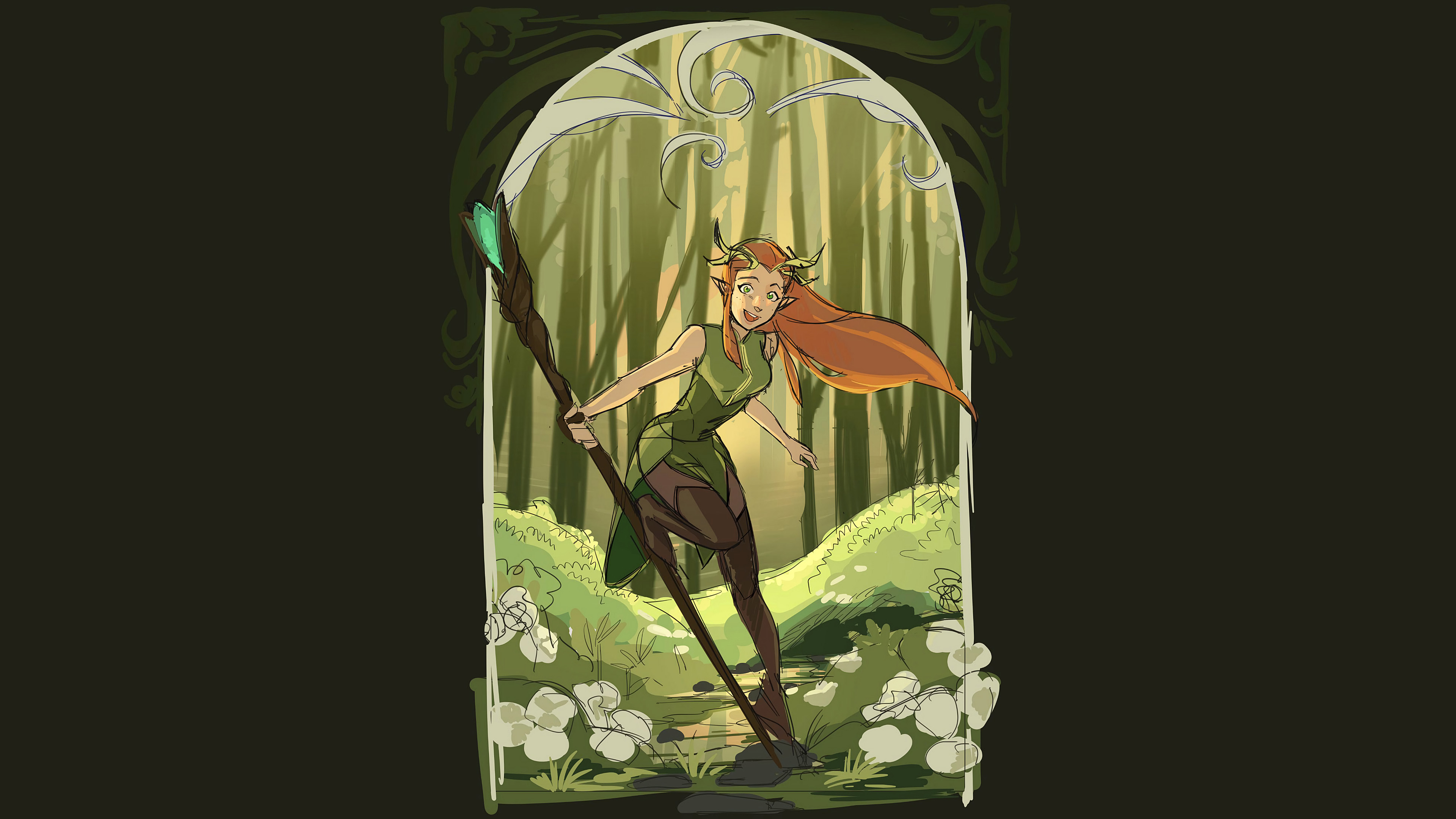 Critical Role The Legend Of Vox Machina Keyleth Druid Staff Redhead Dungeons Dragons Wallpaper