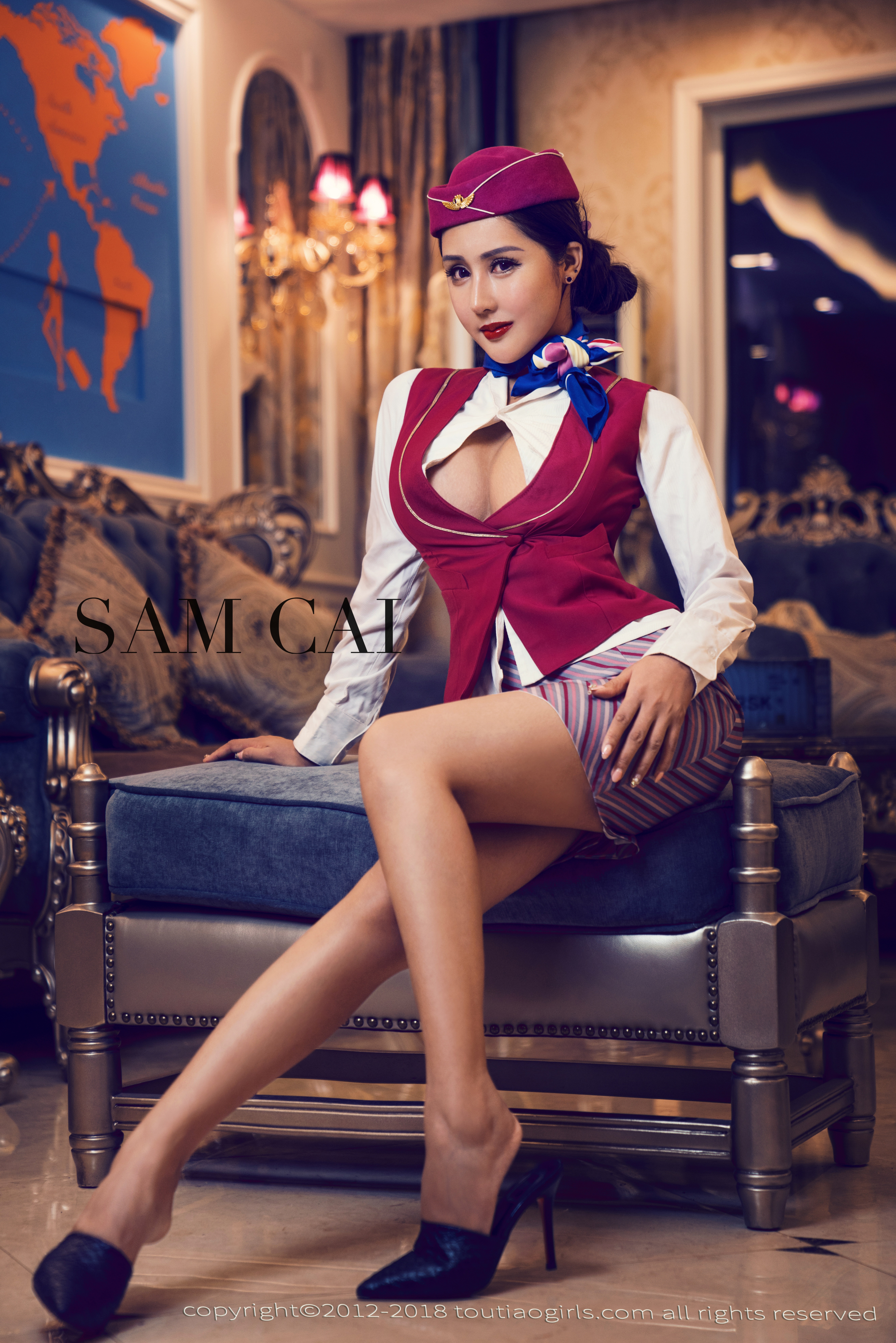 Model Women Asian Heels Stewardess 5300x7946