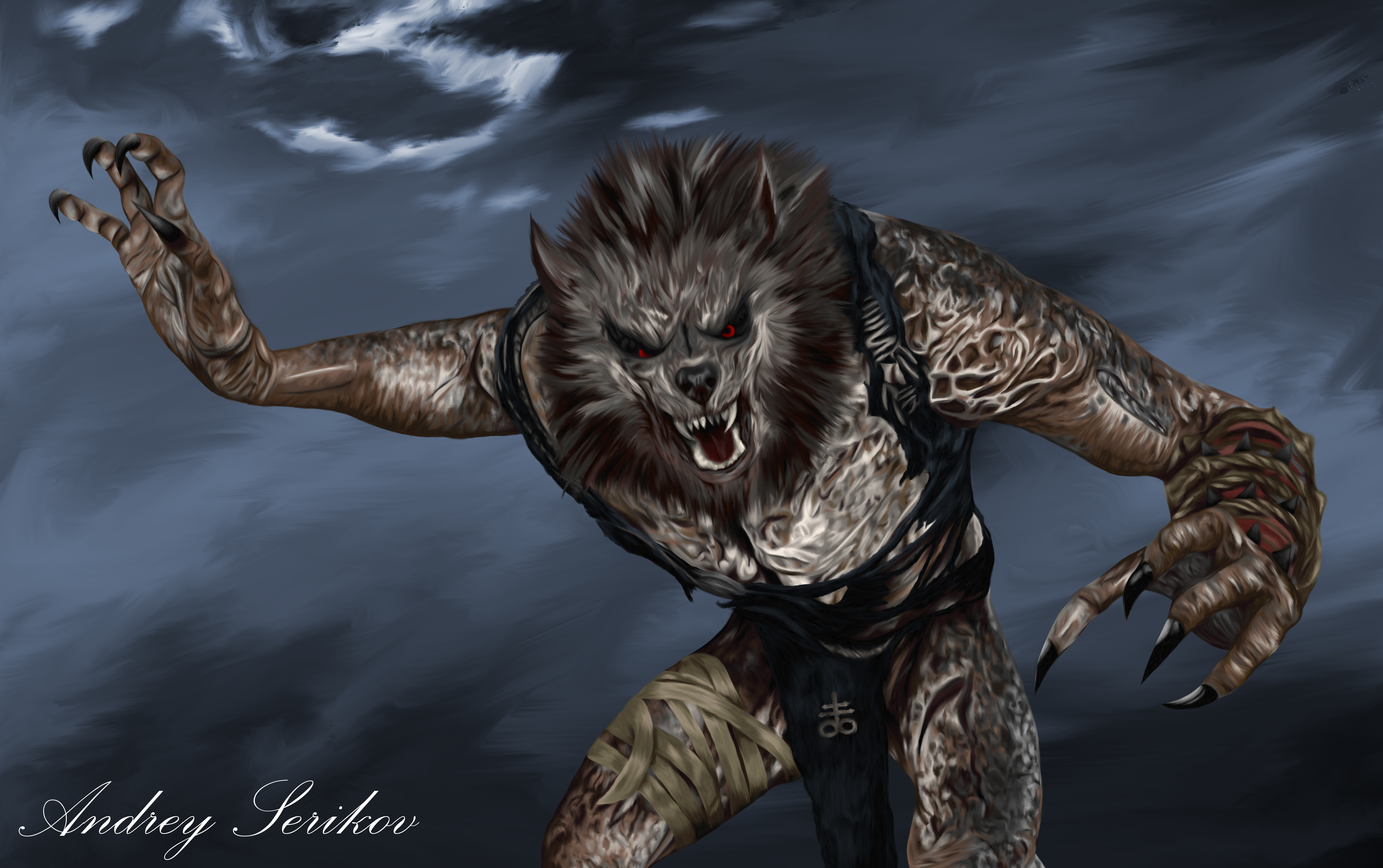 Werewolf The Witcher 3 Digital Art Beast Character Creature 6000x3768