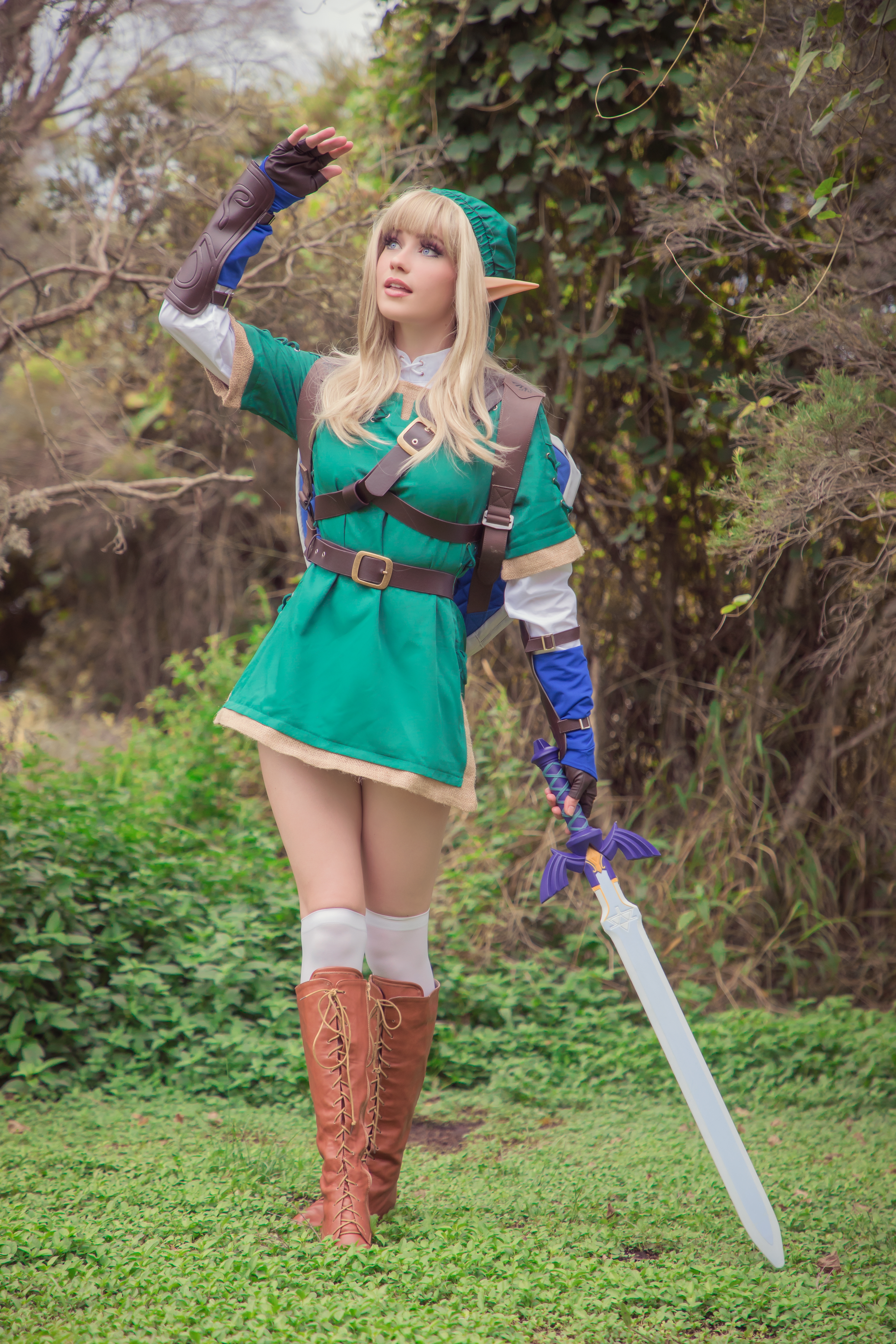 Women Model Cosplay Link The Legend Of Zelda Video Games Sword Video Game Characters Dress Blonde Po 4480x6720