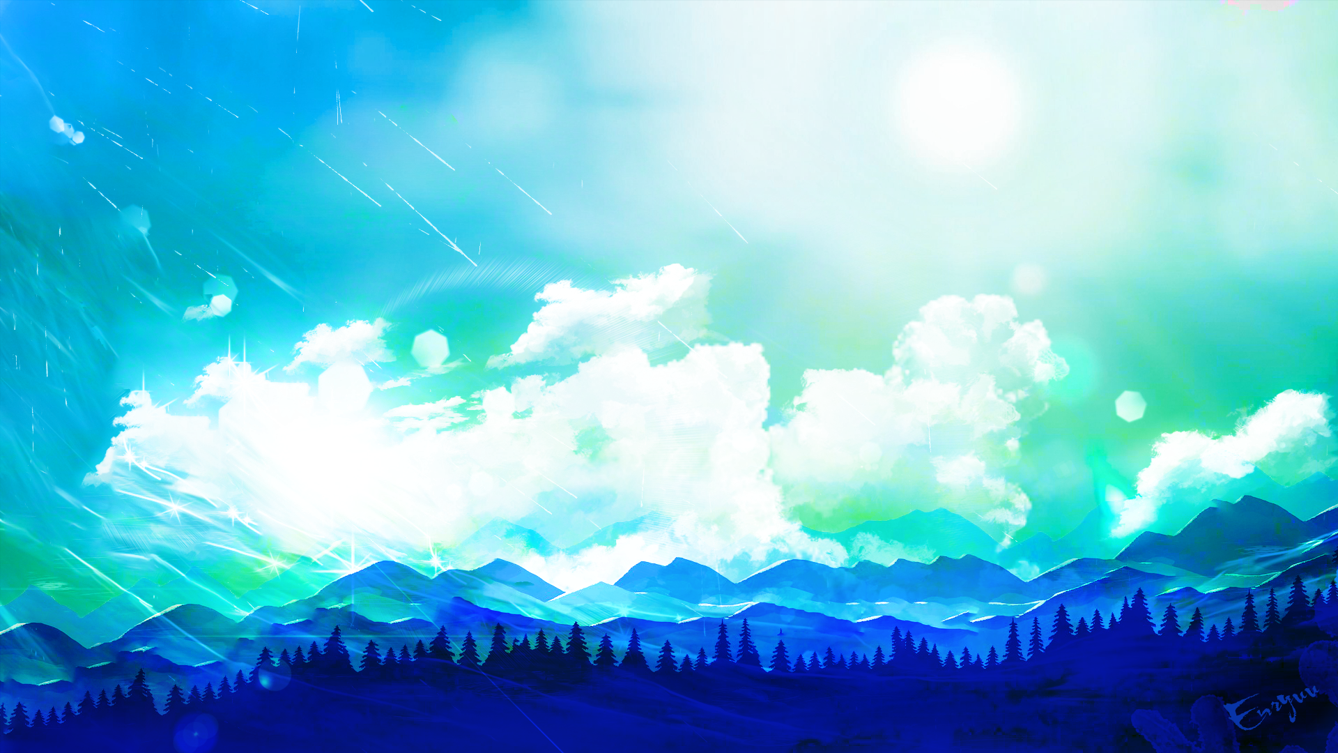 Mountain Forest Scenery Cloud 1920x1080