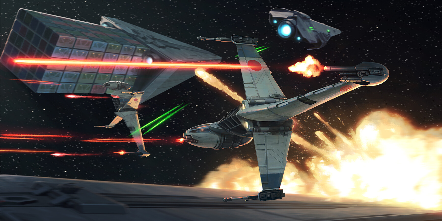 Star Wars Darren Tan Science Fiction Artwork B Wing Star Wars Ships Vehicle 1800x900