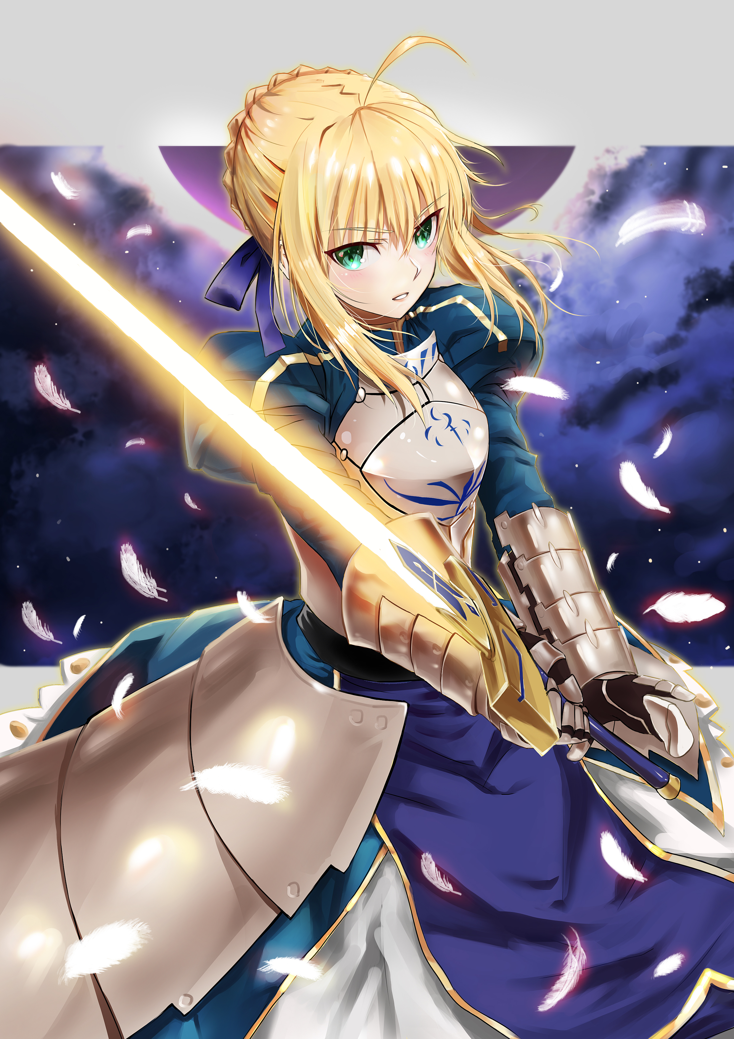 Anime Anime Girls Knight Armor Blonde Excalibur Artoria Pendragon Saber  Fate Series Fate Stay Night Wallpaper - Resolution:2480x3508 - ID:1275703 -  