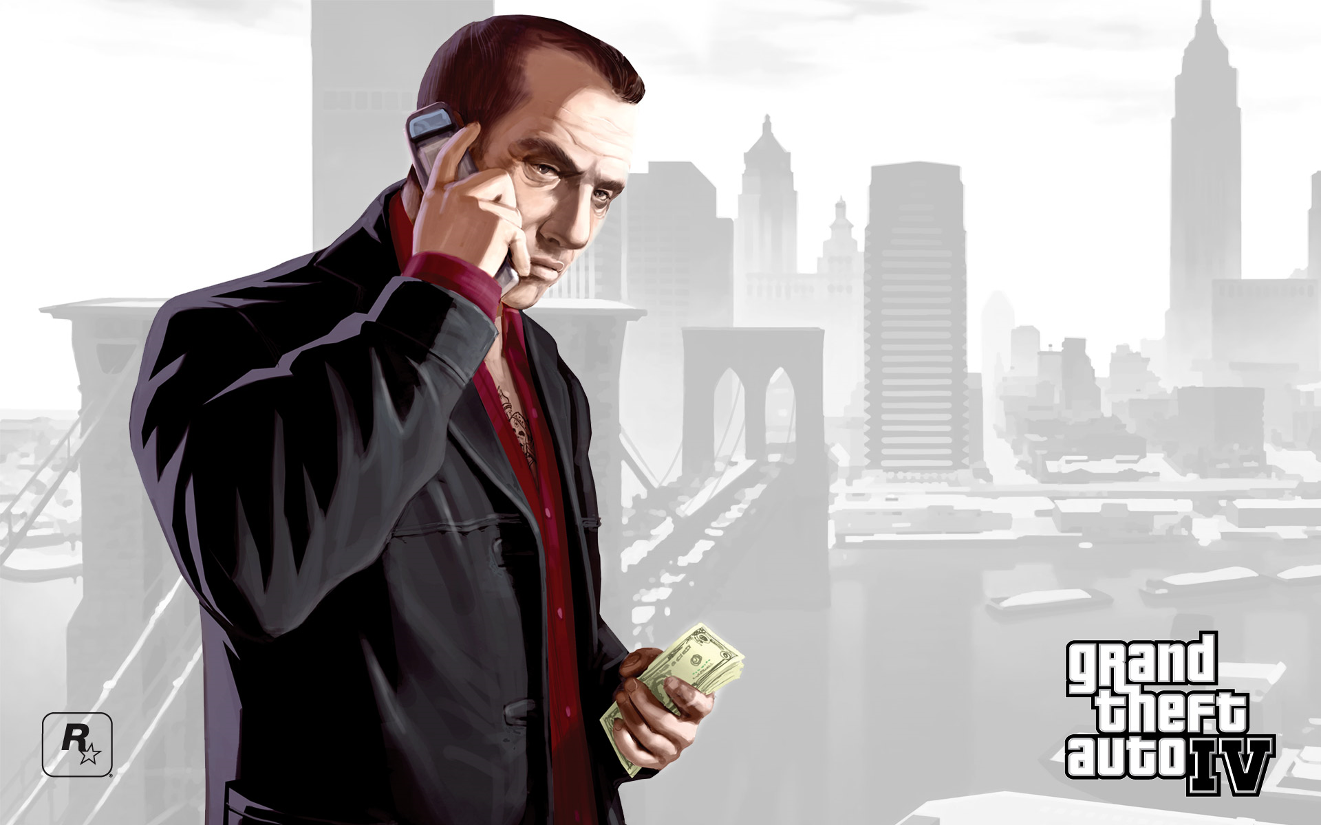 Grand Theft Auto IV Liberty City Video Game Art Dollar Artwork Rockstar Games Grand Theft Auto Video 1920x1200