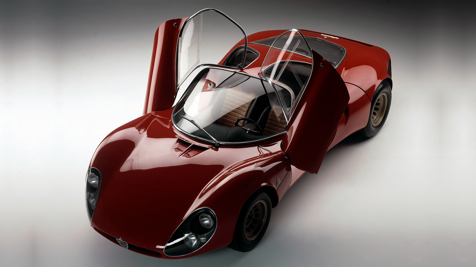 Alfa Romeo Tipo 33 Stradale Prototipo Sport Car Concept Car Red Car Car 1920x1080