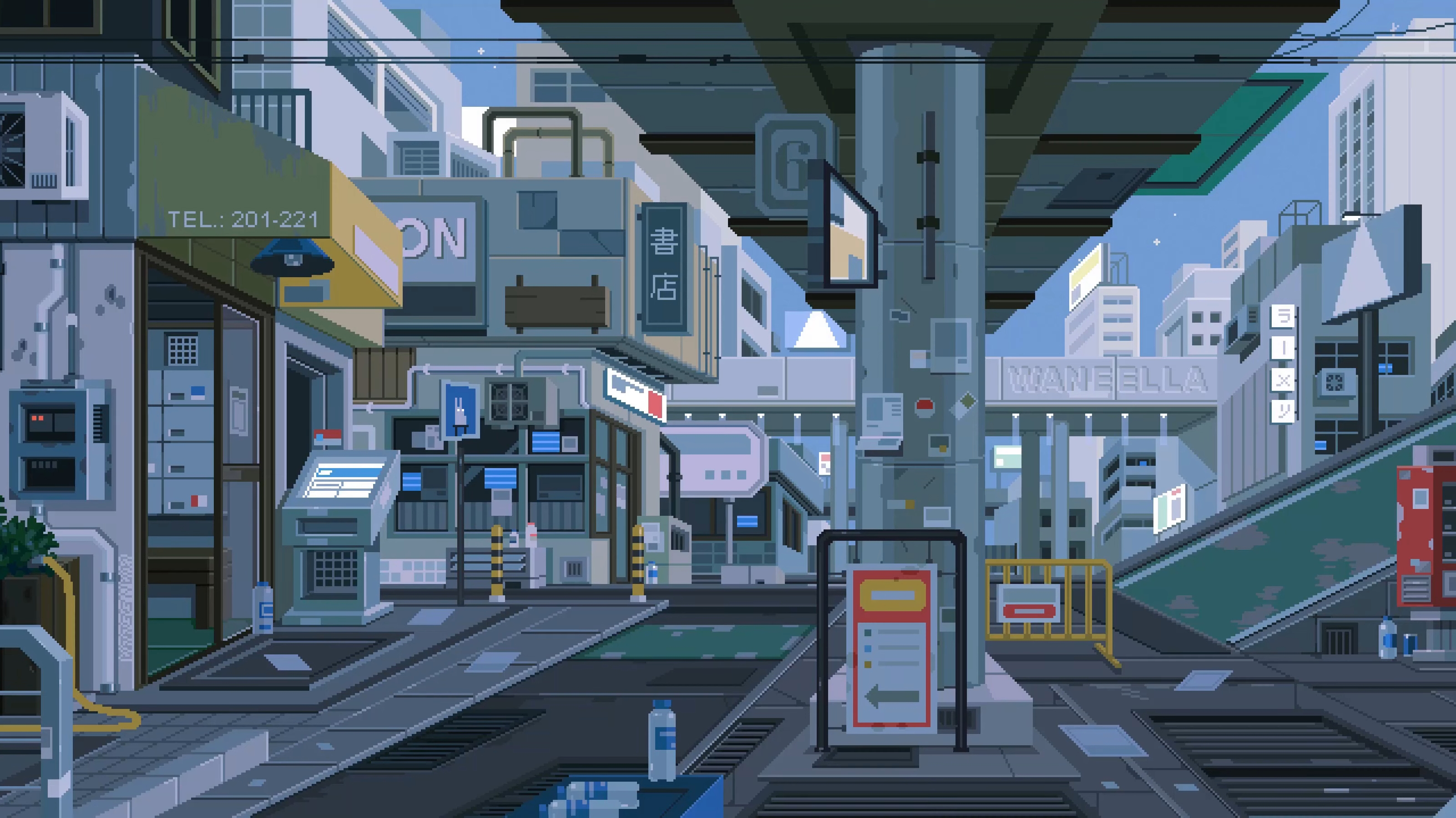 Waneella Pixel Art City 3200x1800