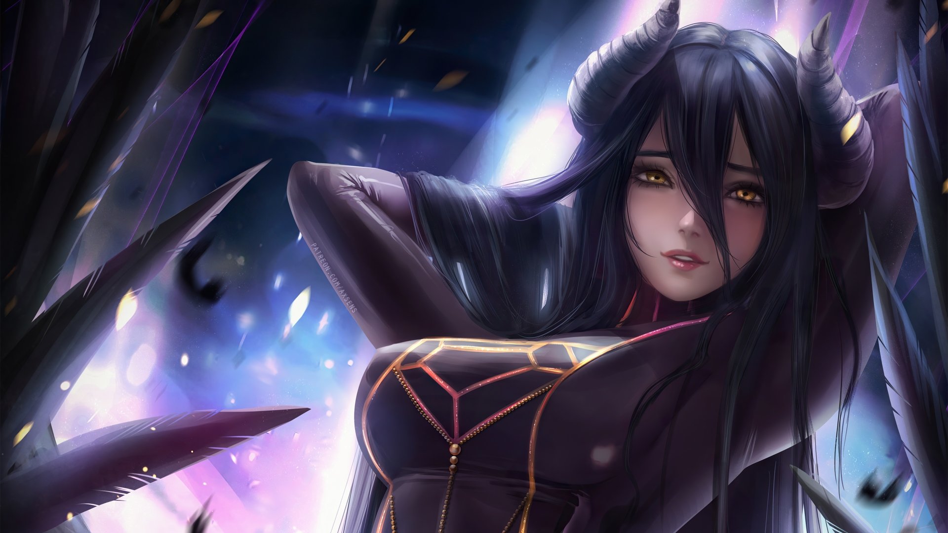 Overlord Anime Albedo Overlord Axsens Wallpaper Resolution 1920x1080