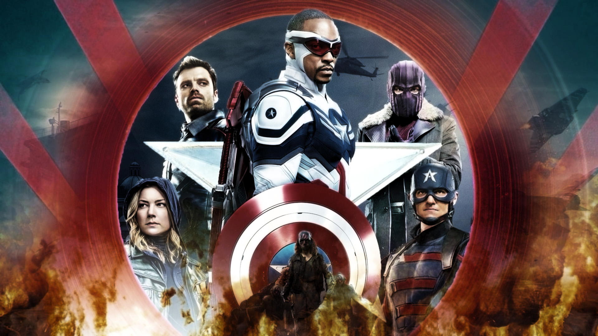 The Falcon And The Winter Soldier Falcon Bucky Barnes Captain America Marvel Cinematic Universe Marv 1920x1080