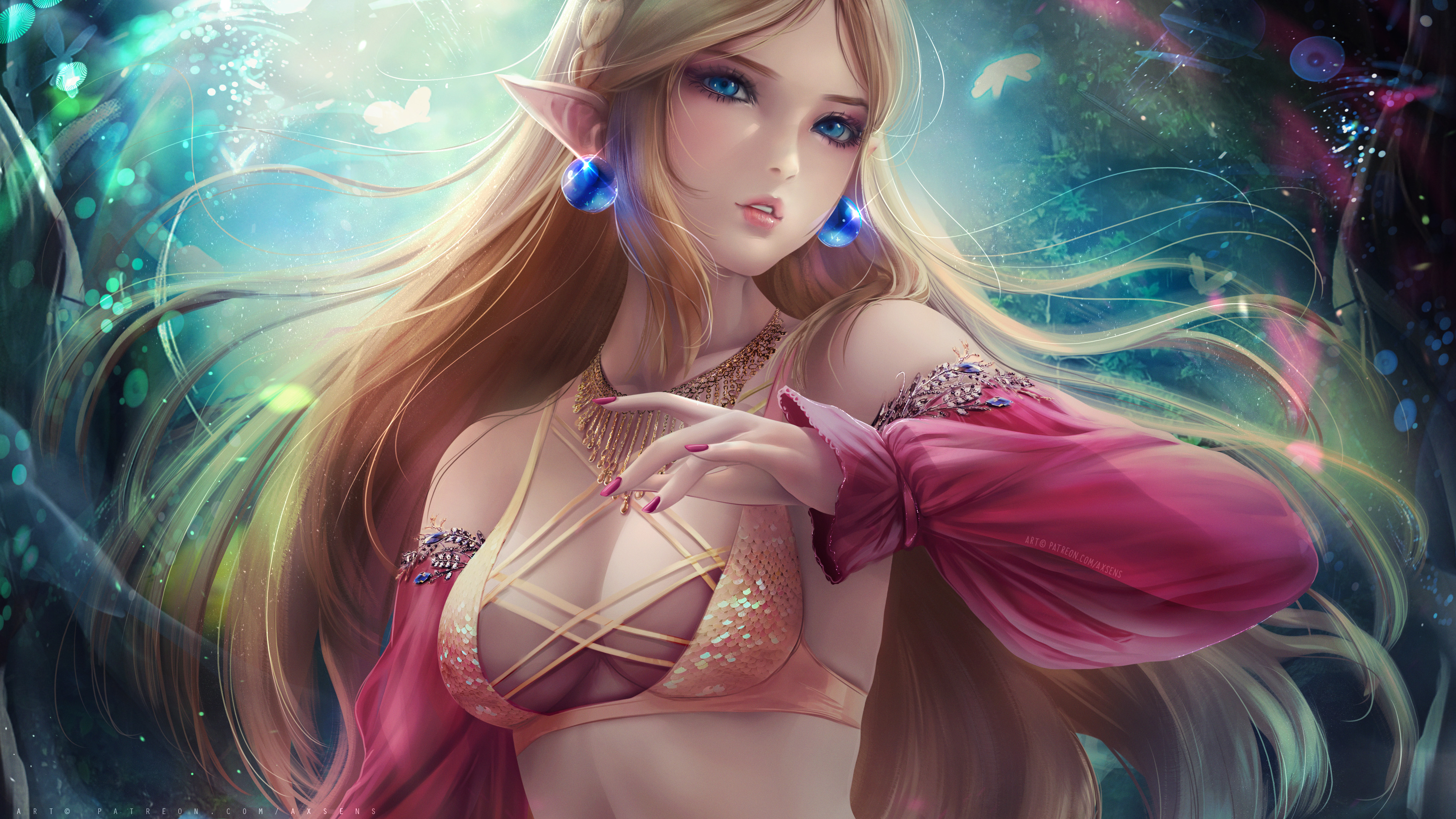 Axsens Women CGi Digital Art Zelda Hestia Video Game Characters Nintendo 3840x2160