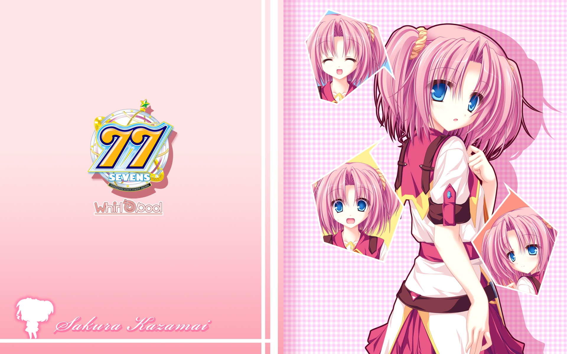 Sevens And Two Stars Meet Again Kazamai Sakura Anime Series Anime Girls Sidetails Pink Hair Short Ha 1920x1200