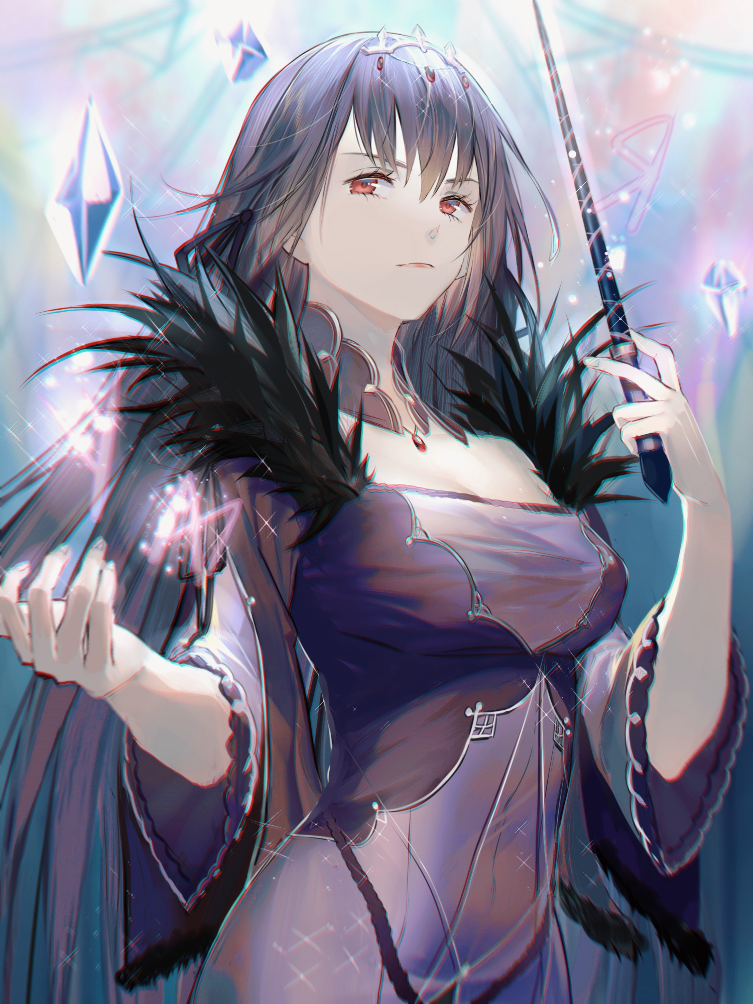 Anime Anime Girls Long Hair Purple Hair Artwork Digital Art Fan Art Scathach Skadi Fate Series Fate  1500x2000