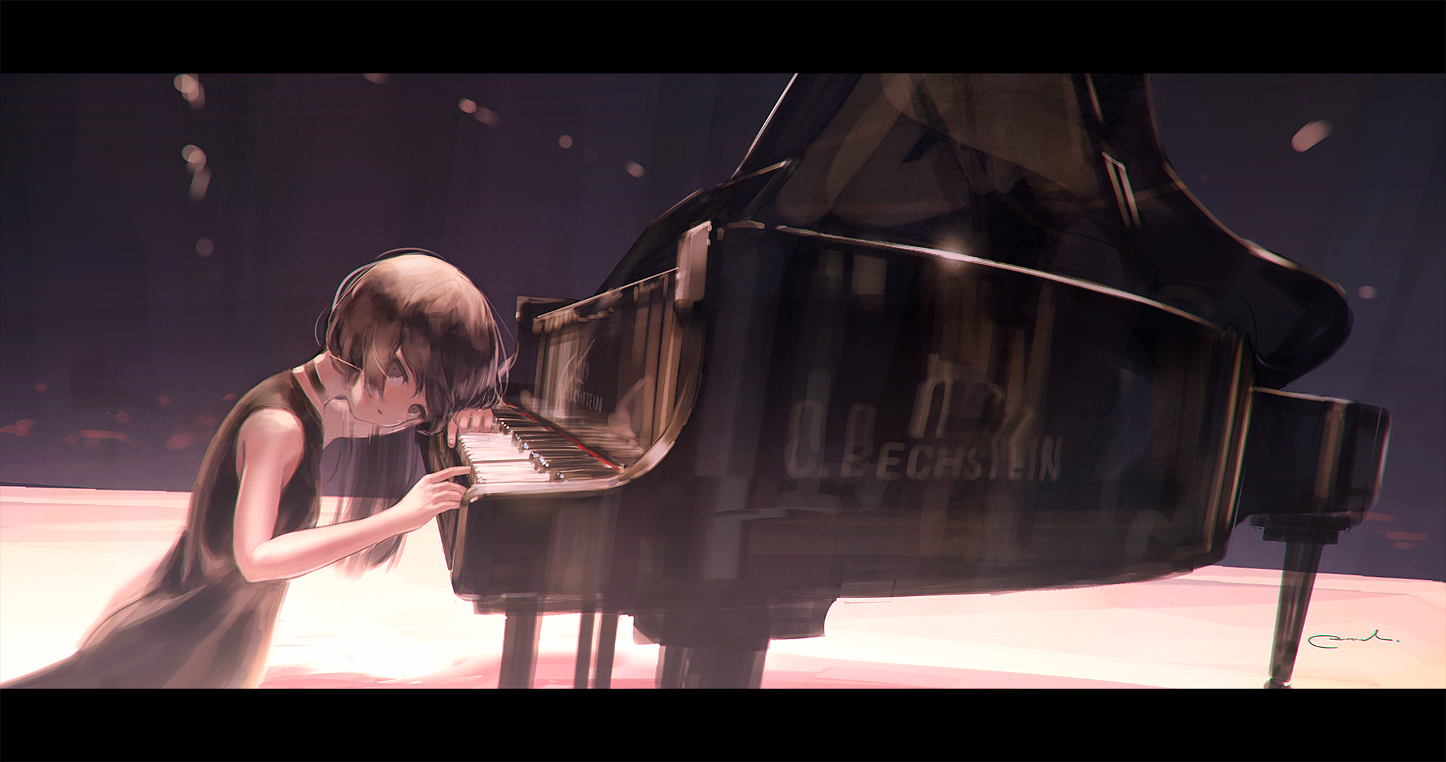 Anime Anime Girls Reoen Piano 2038x1075