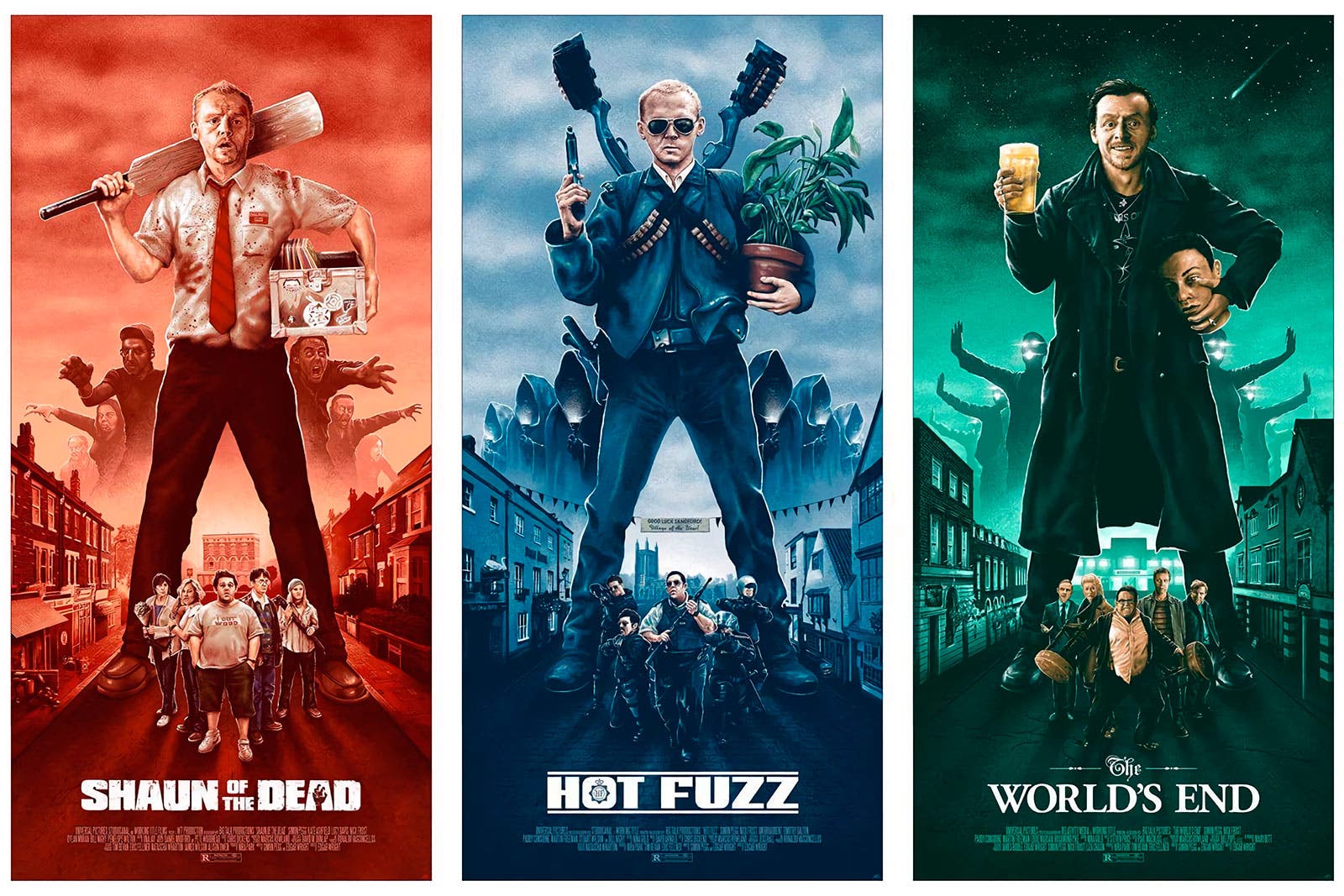 Shaun Of The Dead Hot Fuzz The Worlds End Simon Pegg Nick Frost Movies Trilogy 1600x1067