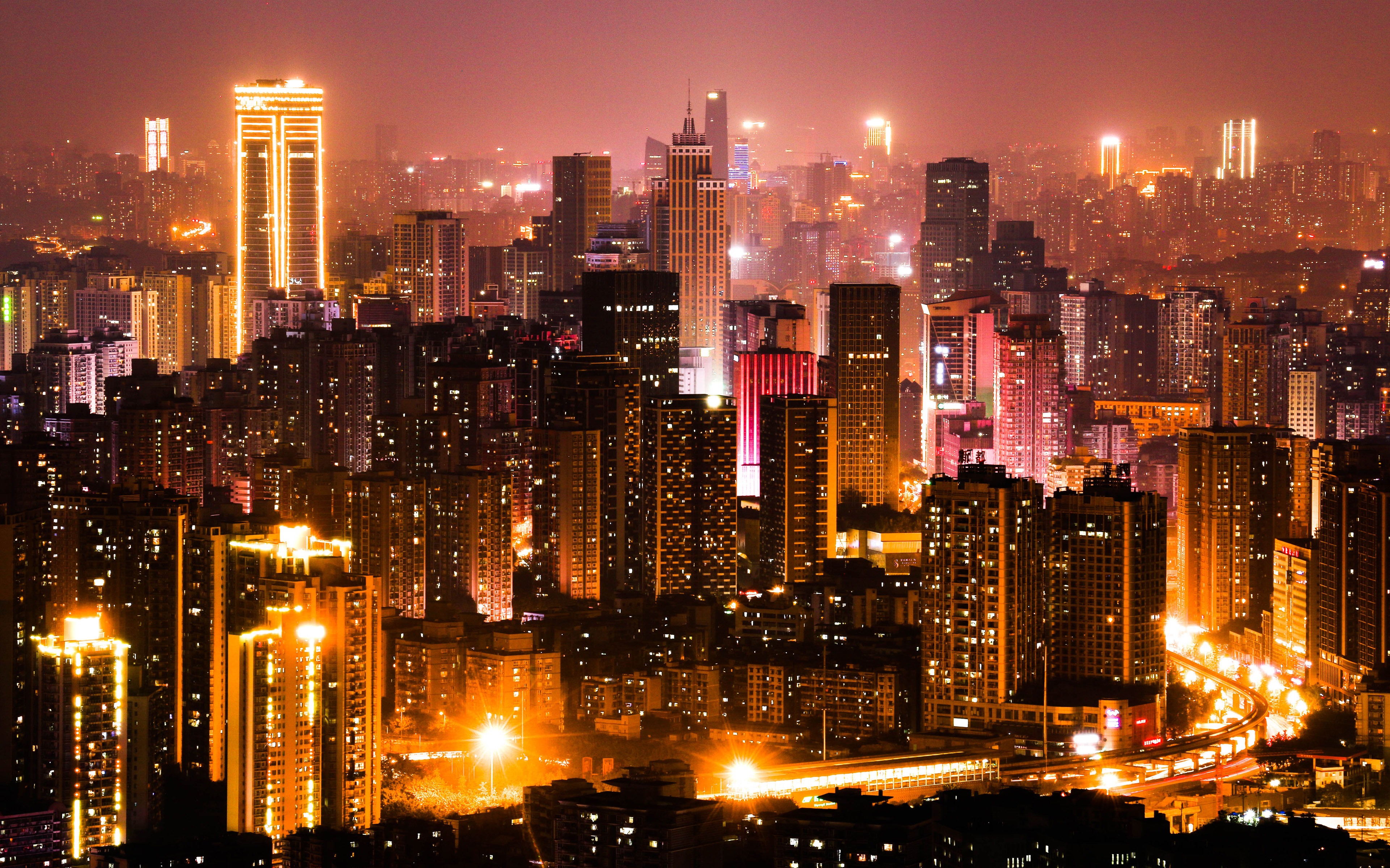 China City Lights Chinese City 3840x2400