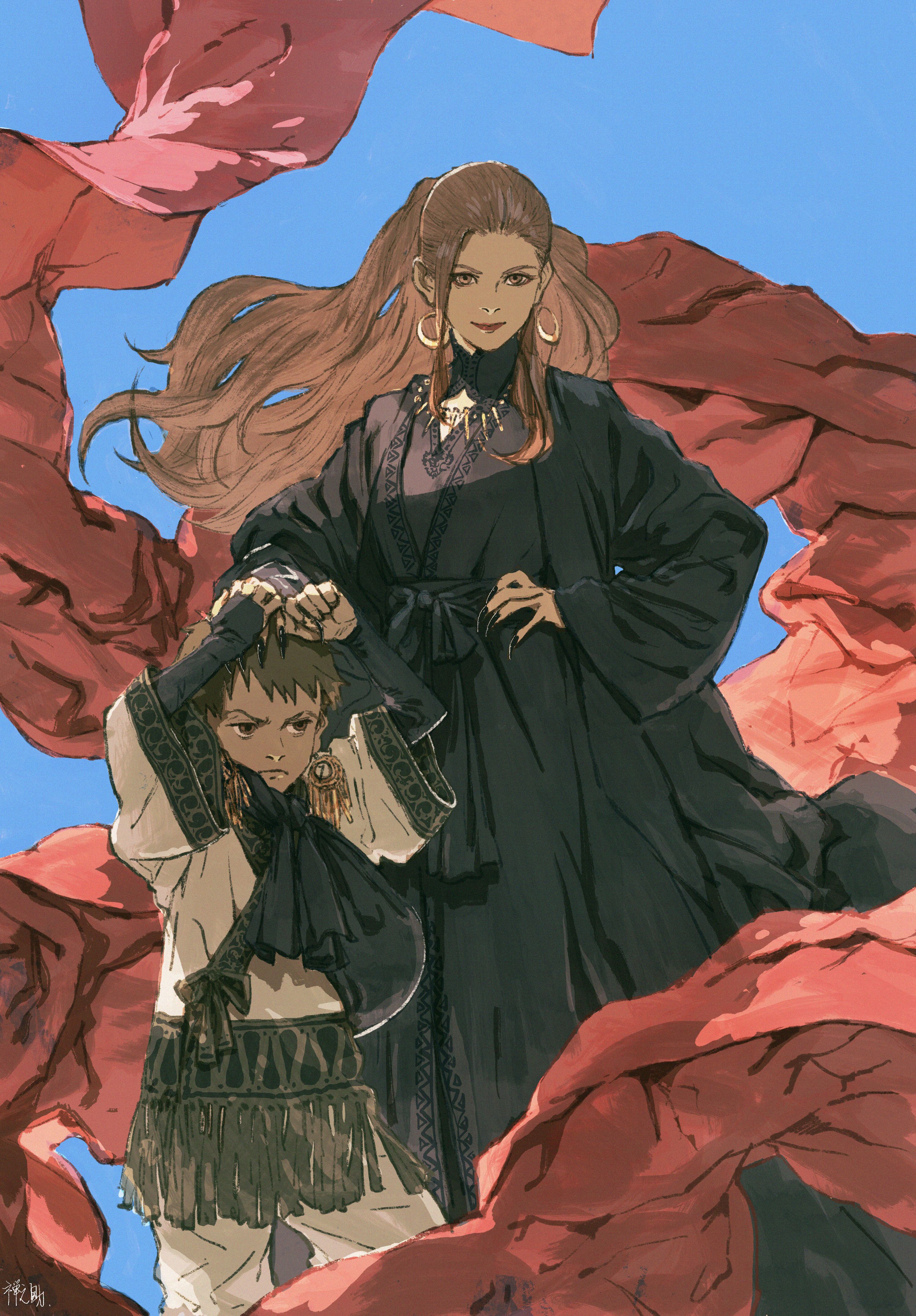 Anime Anime Girls Zen Yukisuke Original Characters Fantasy Art Vertical Simple Background 3000x4308