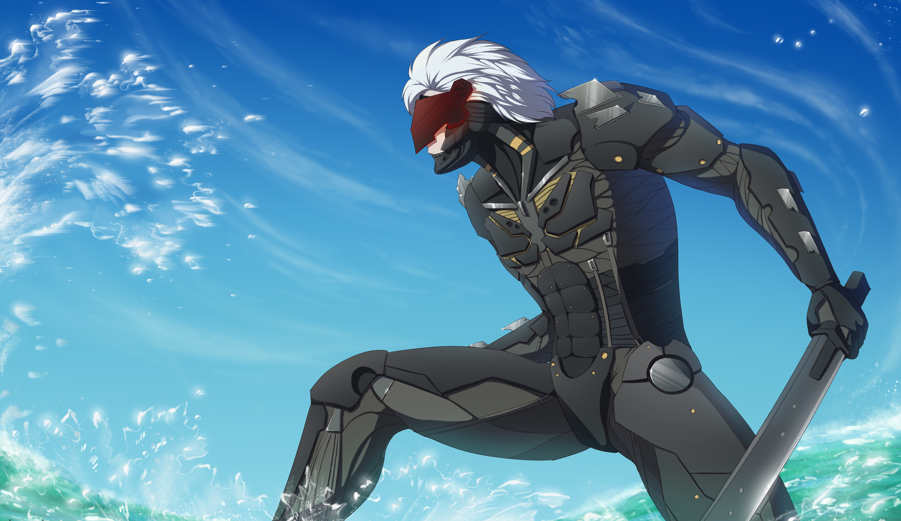 Raiden Metal Gear Warrior White Hair 3107x1798