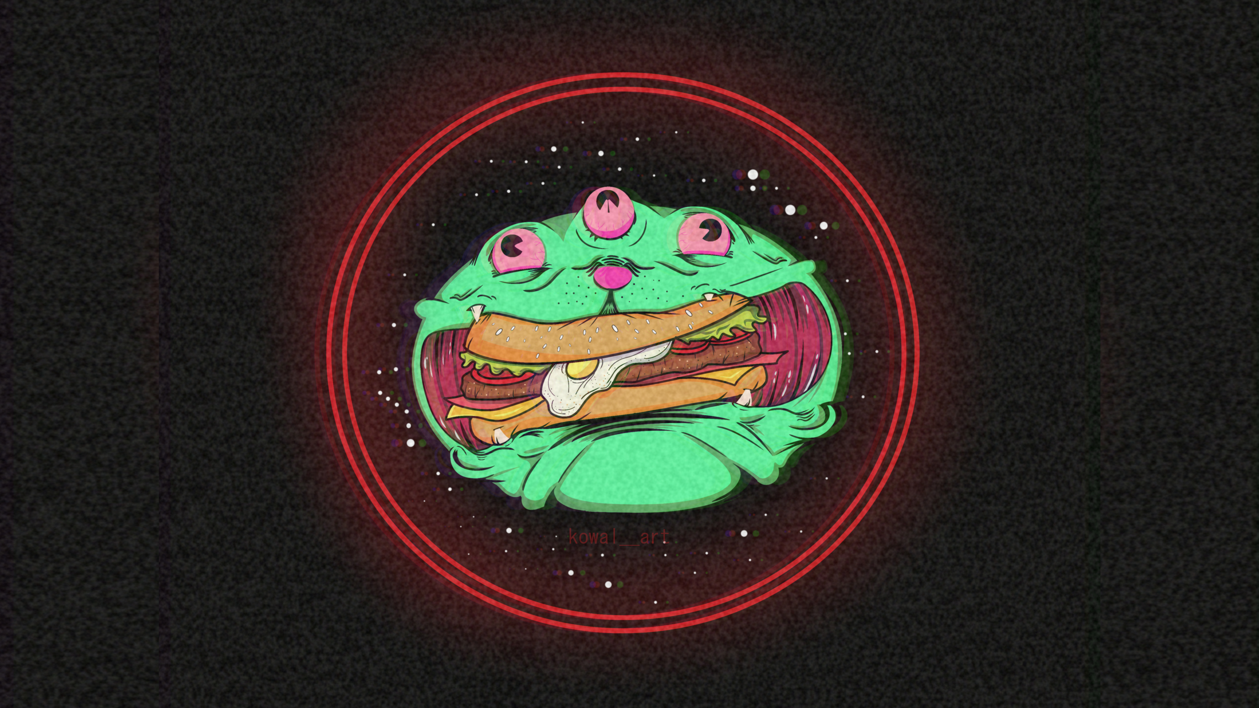 Food Hamburgers Burgers Fast Food KowalArt Dark Background 5120x2880