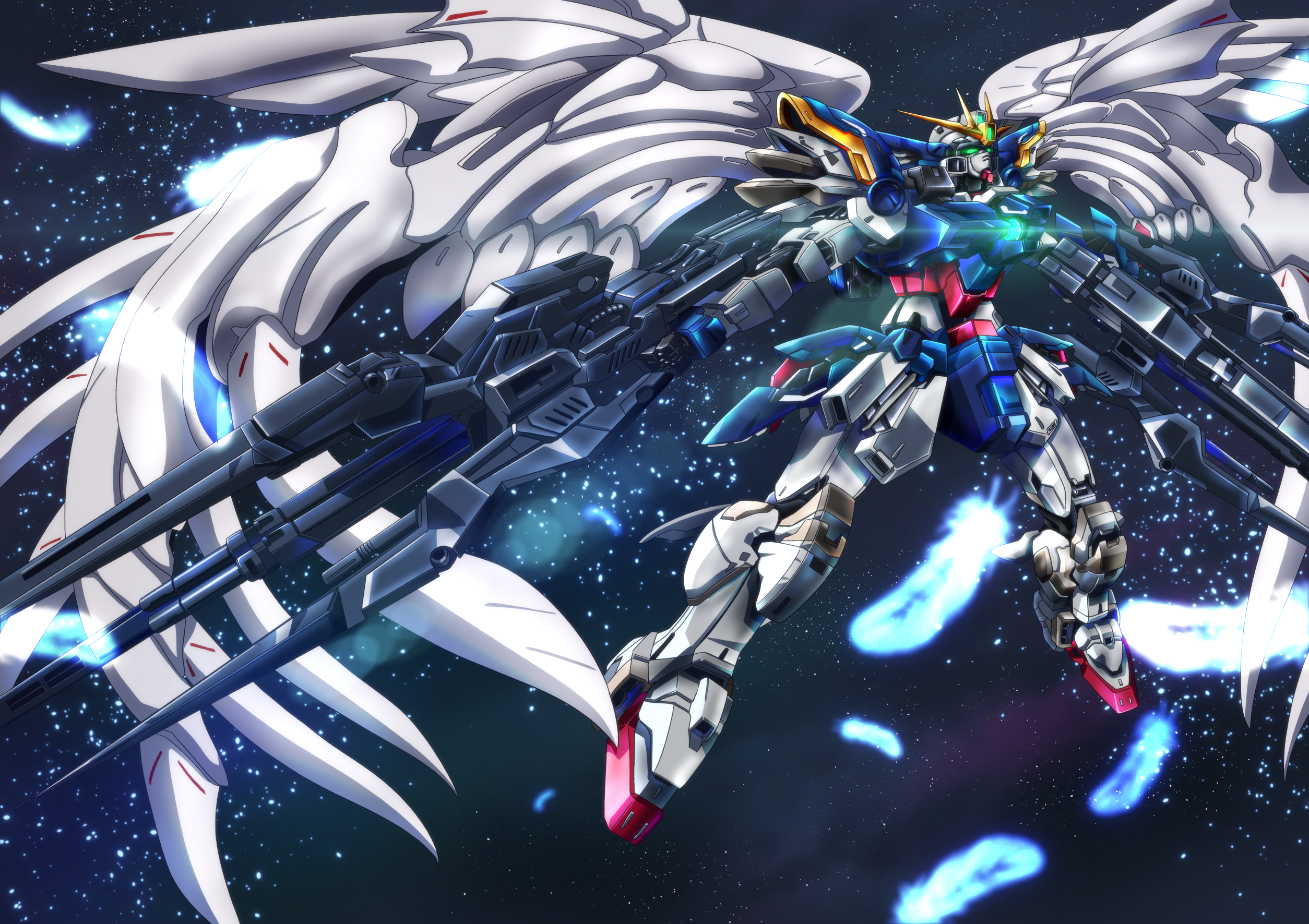 Anime Robot Gundam Super Robot Wars Mobile Suit Gundam Wing Wing Gundam Zero Artwork Digital Art Fan 2508x1771