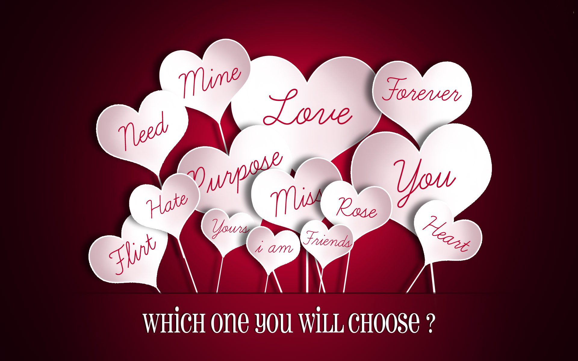 Valentines Day Typography Red Background Text 1920x1200